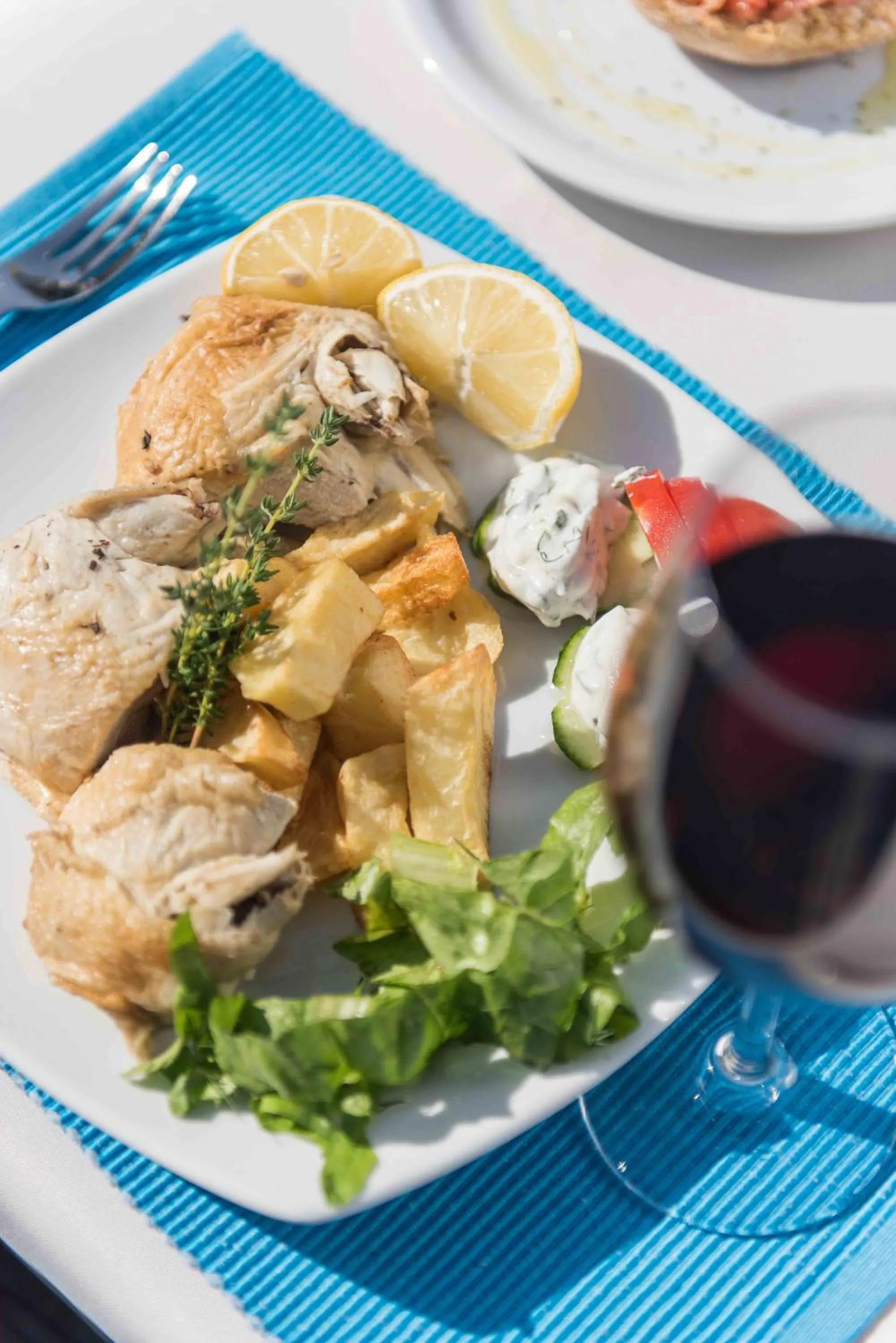 Food close-up in Balos Beach
