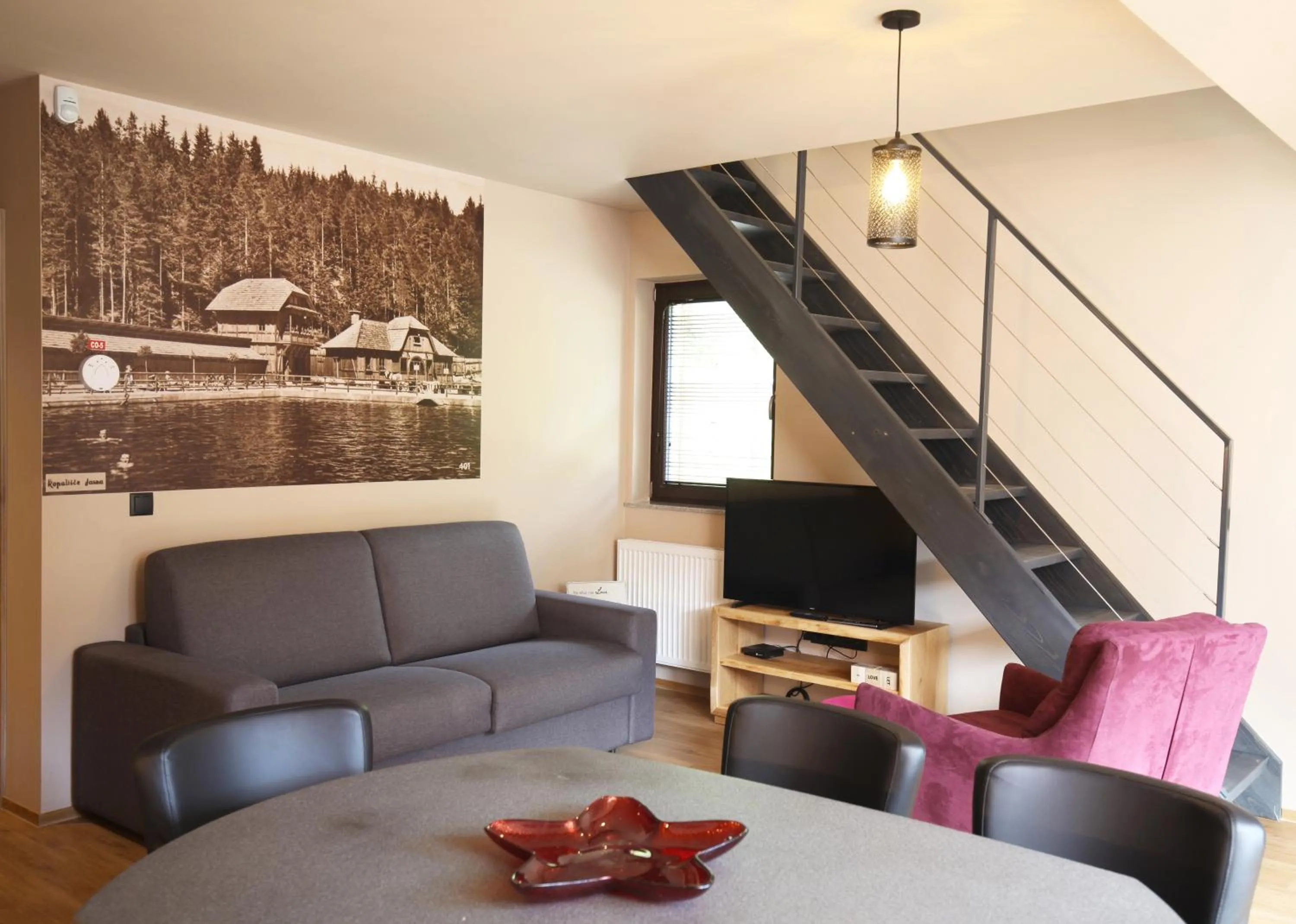 Living room in JASNA NATUR Resort by the lake