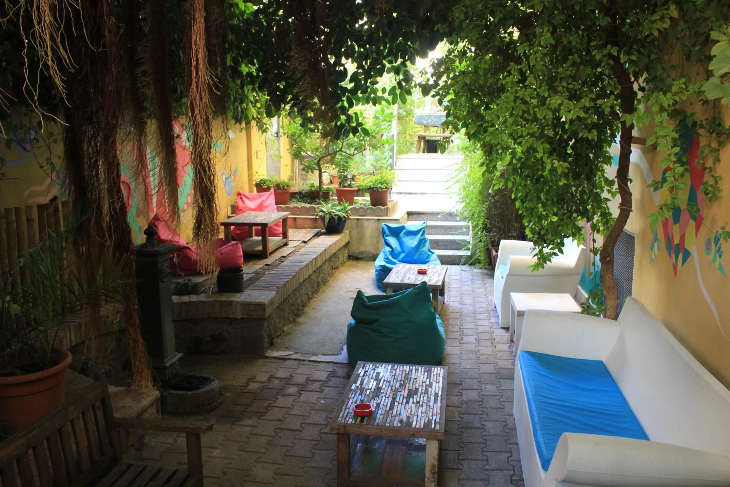 Patio in The Beehive Hostel