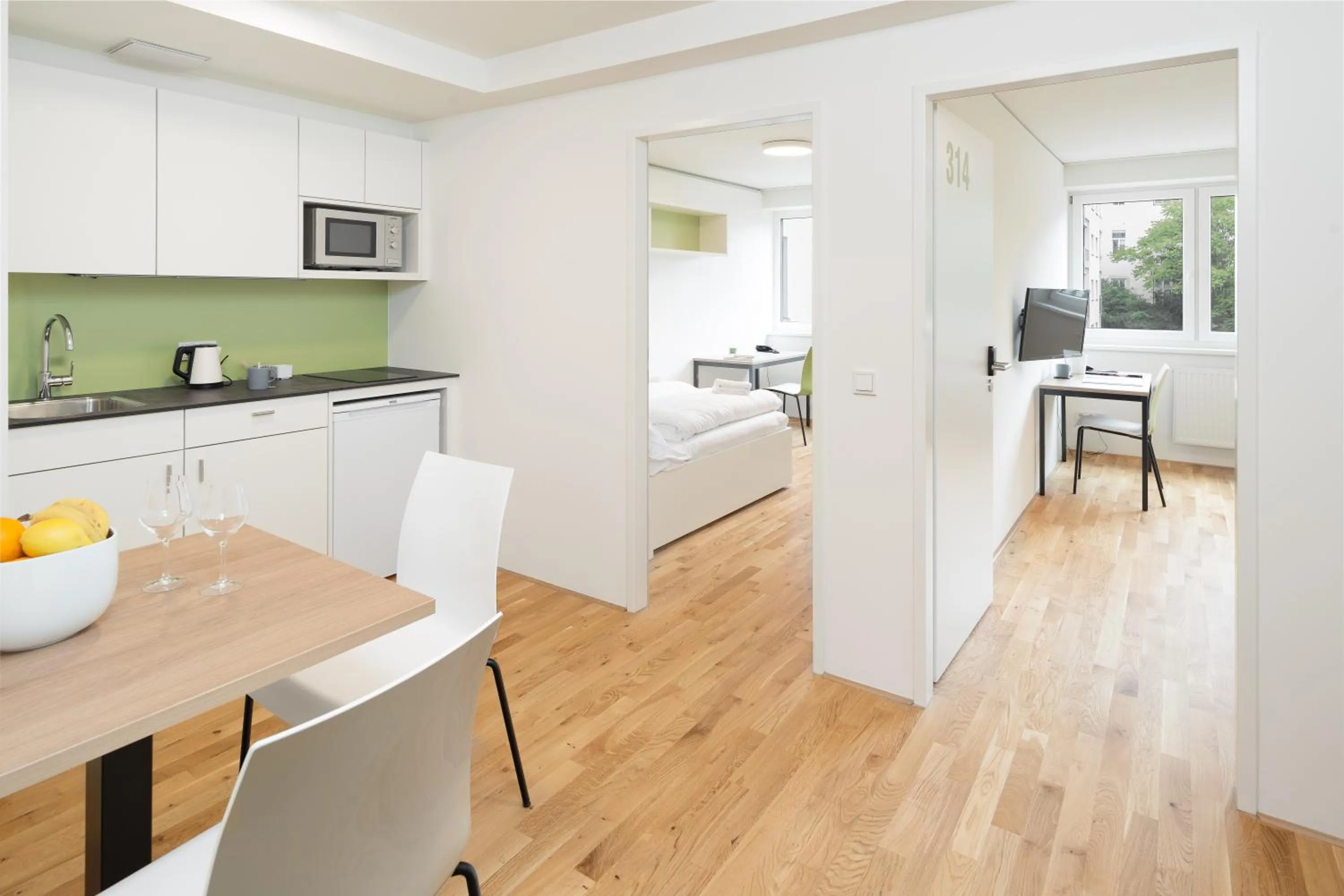 Kitchen or kitchenette in myNext - Hotel Leo