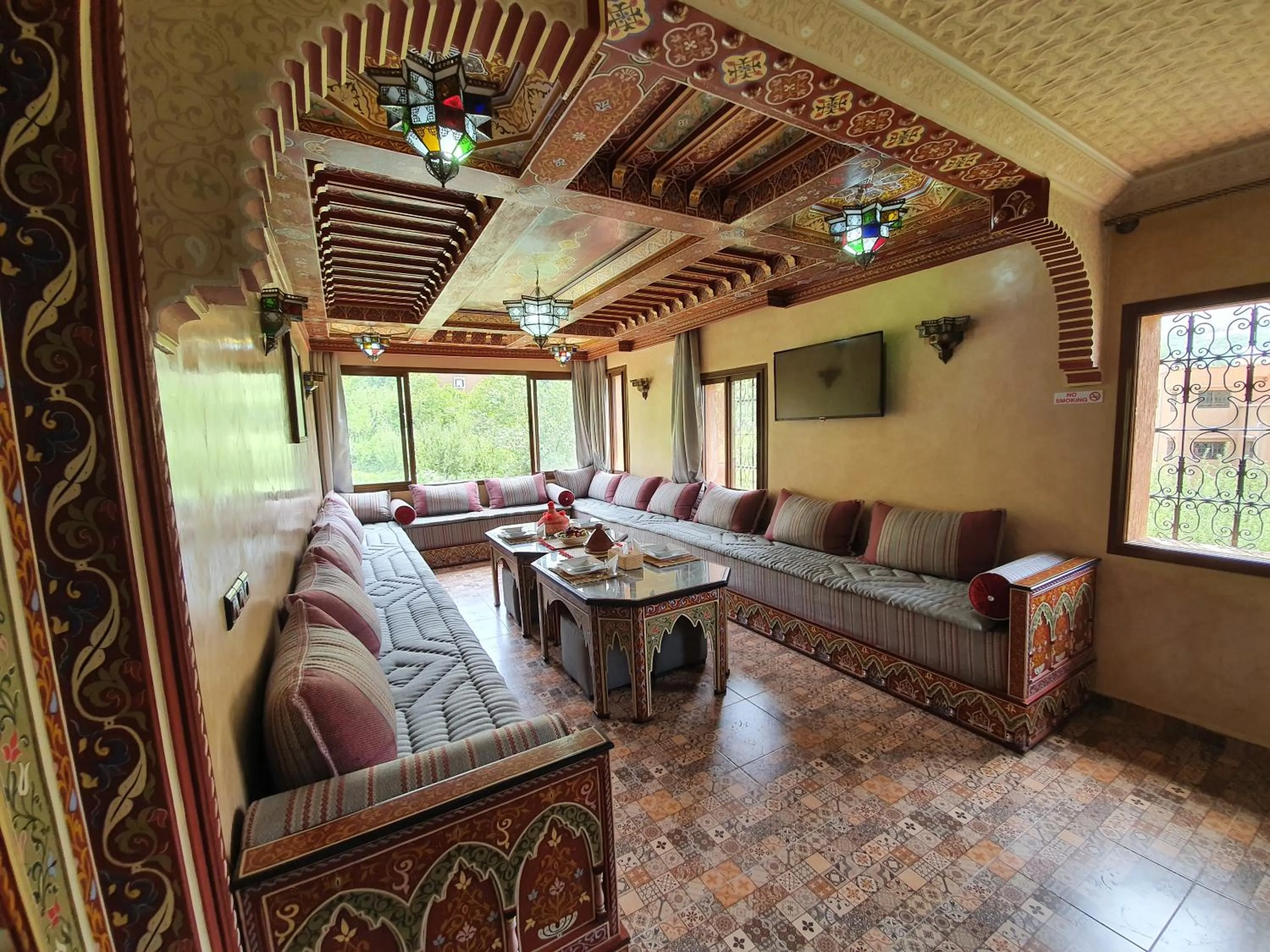 Seating area in Dar Assarou - Toubkal National Park Lodge