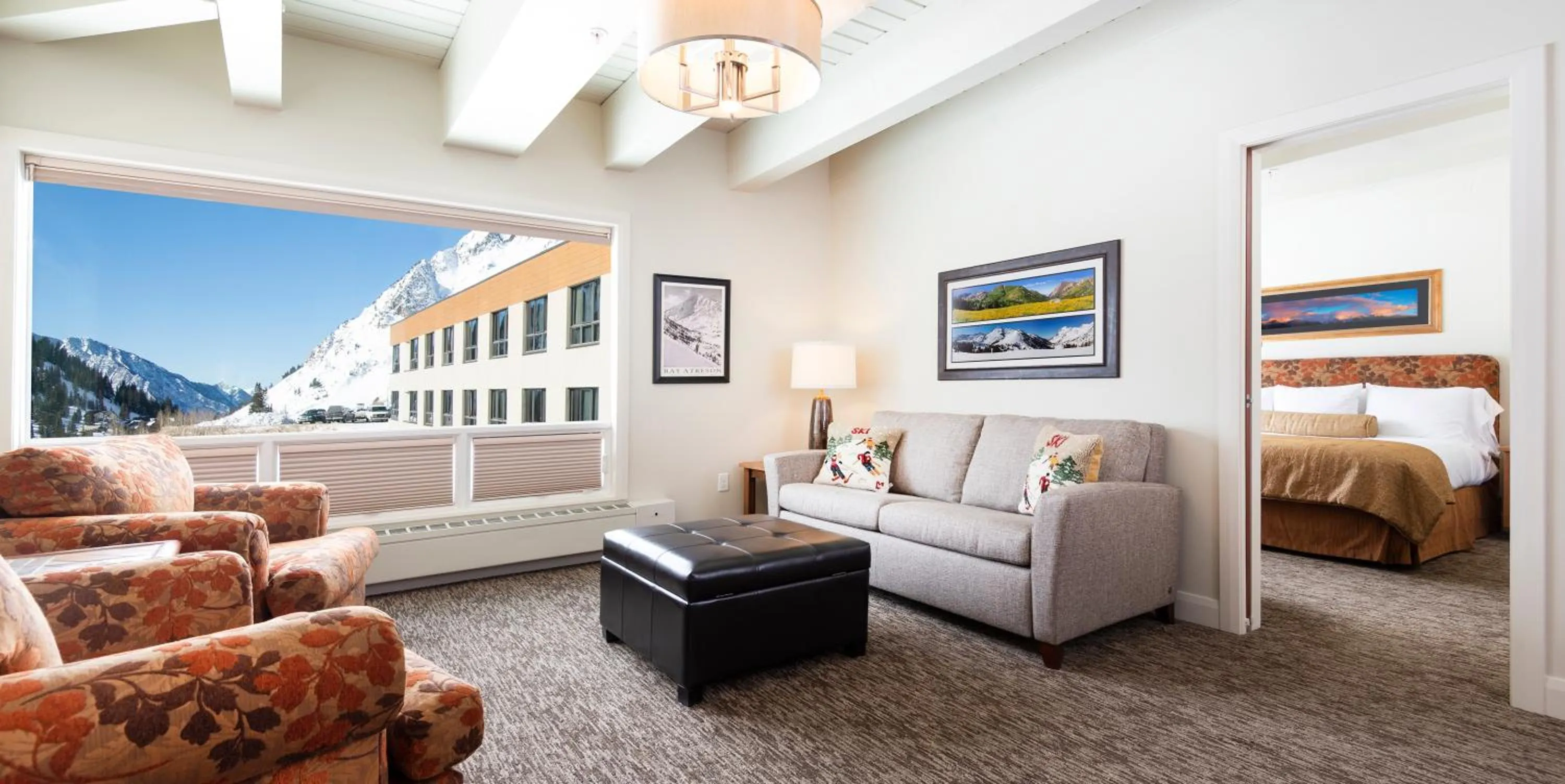 Bed in Alta's Rustler Lodge