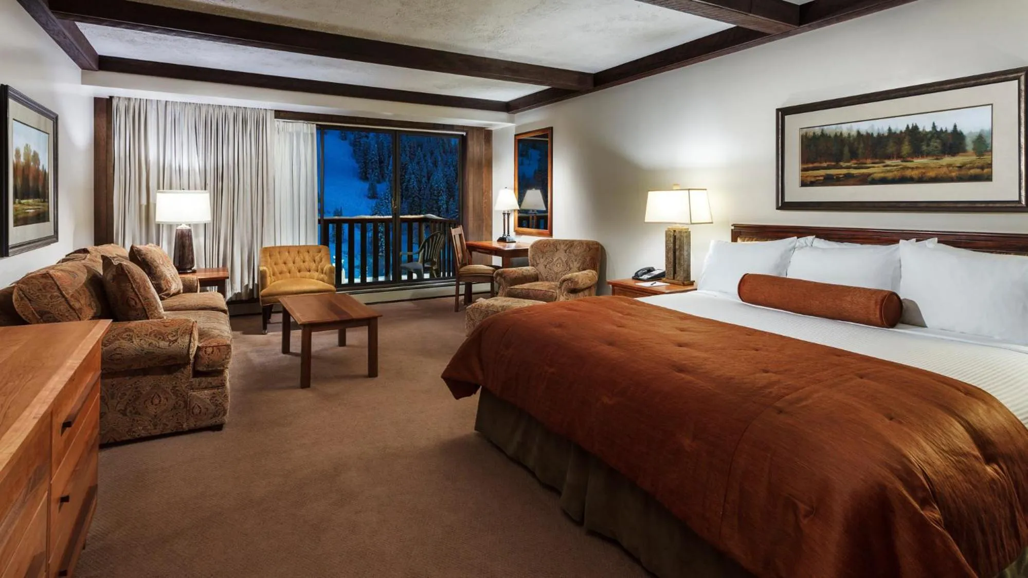 Photo of the whole room, Bed in Alta's Rustler Lodge