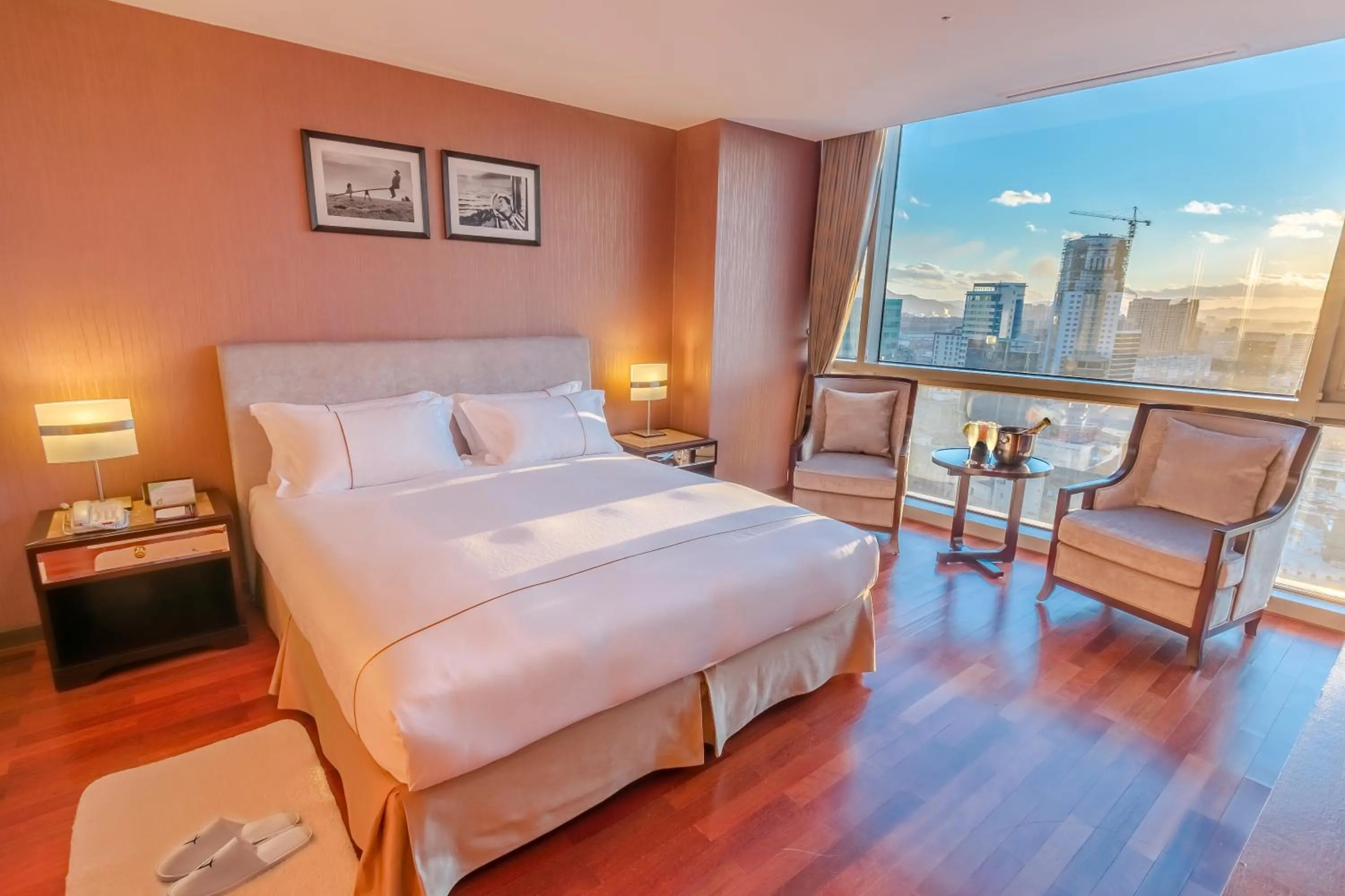 Bed in The Blue Sky Hotel and Tower