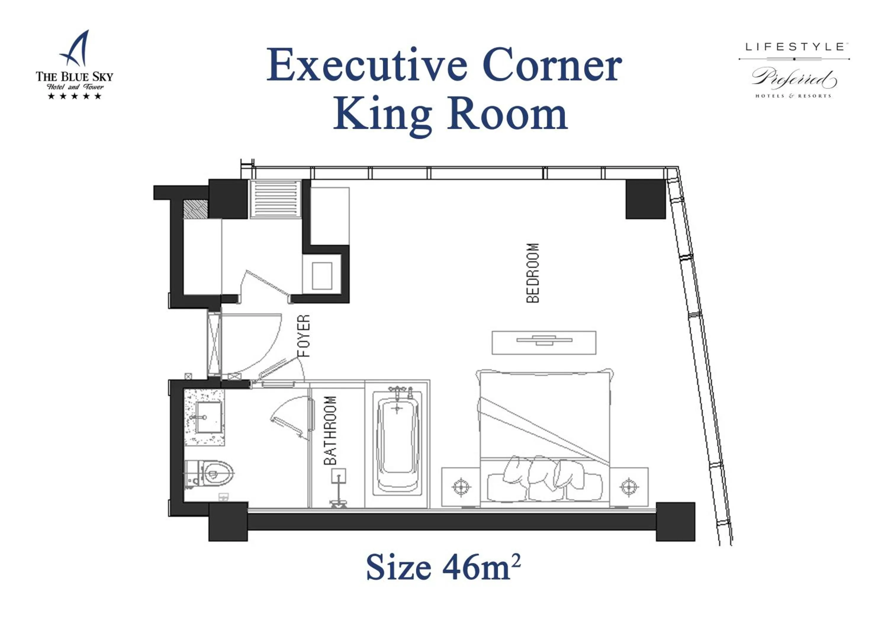 Floor plan in The Blue Sky Hotel and Tower