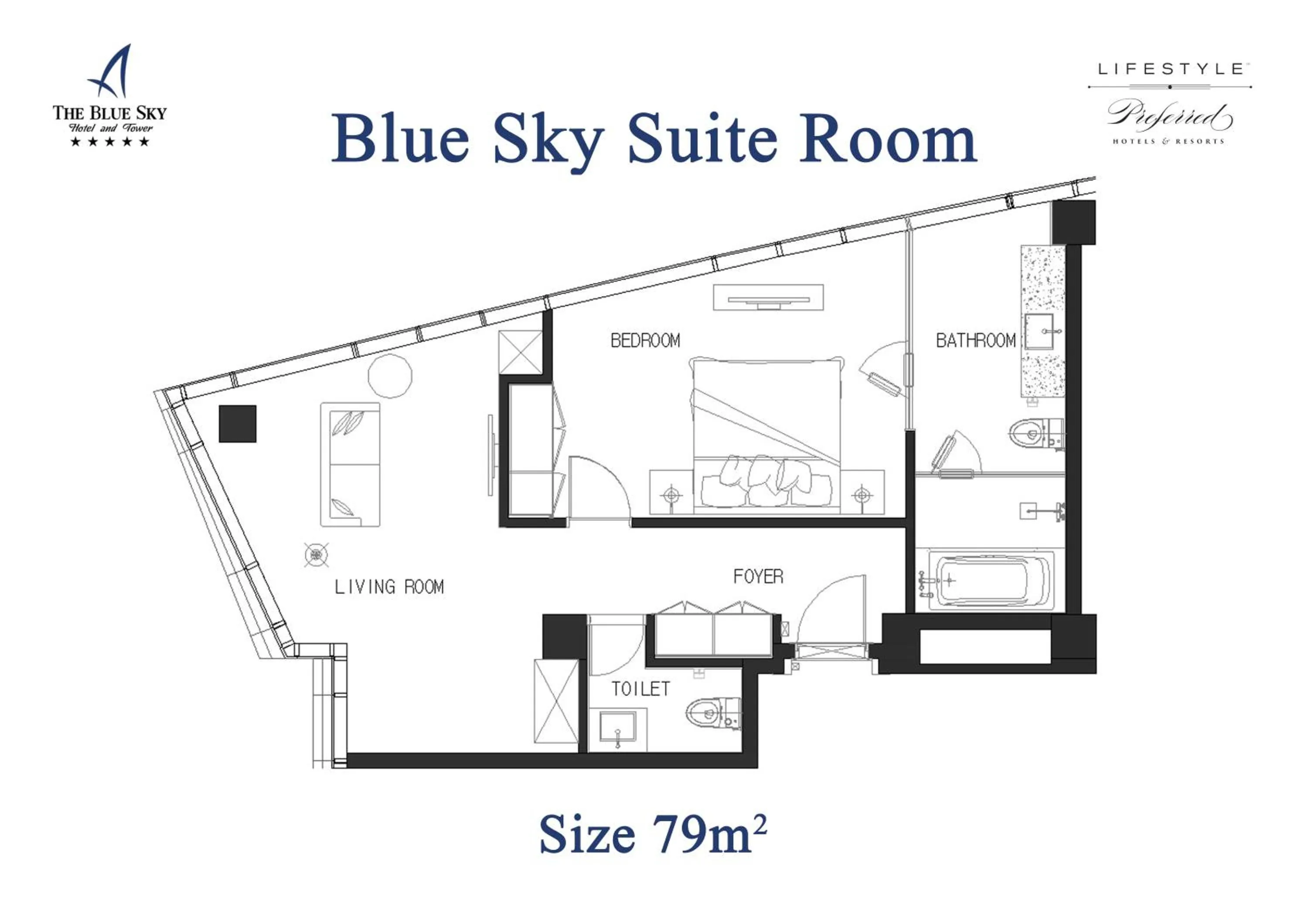 Floor plan in The Blue Sky Hotel and Tower