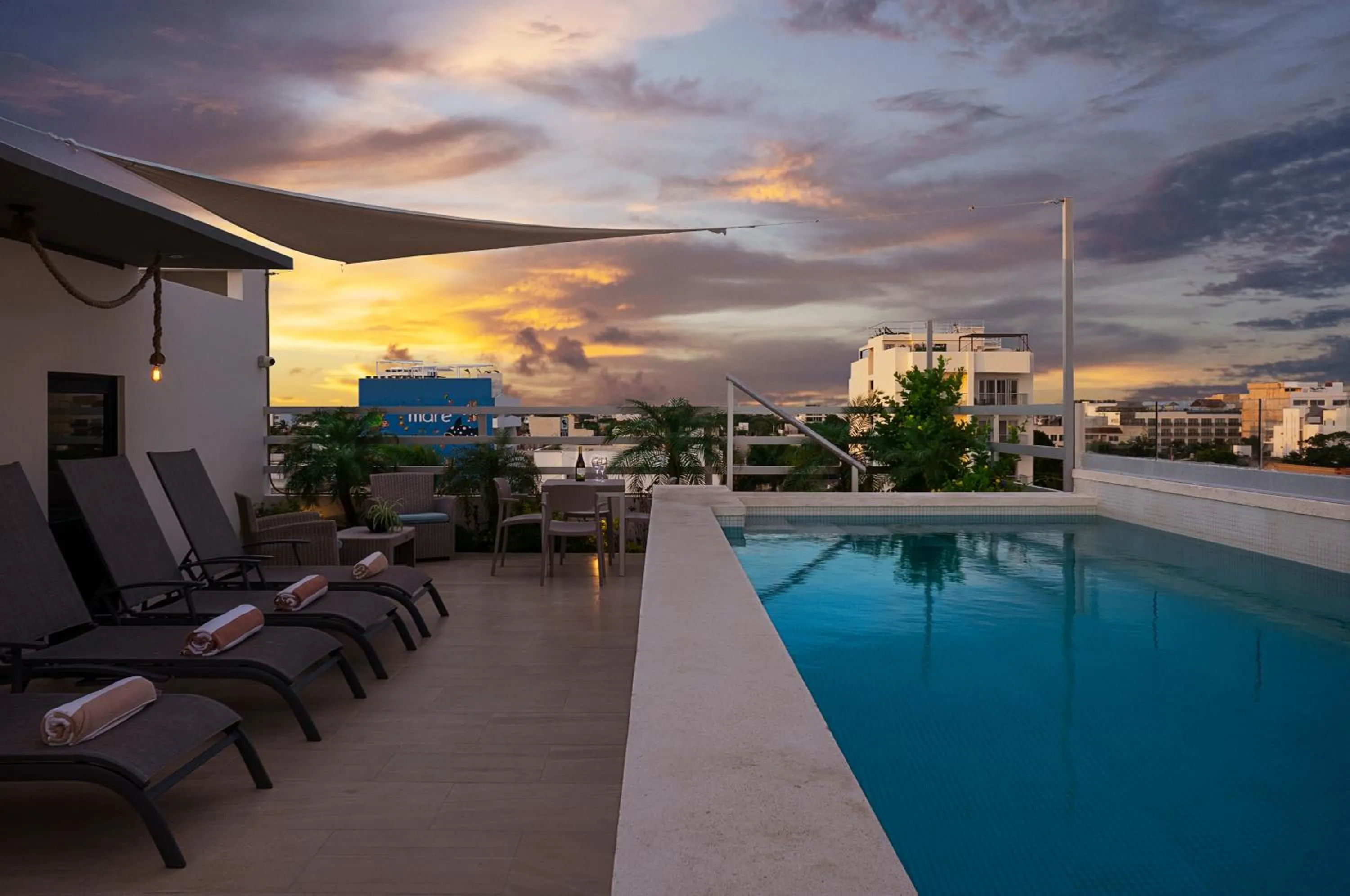 Pool view in Tropic Playa Apartments