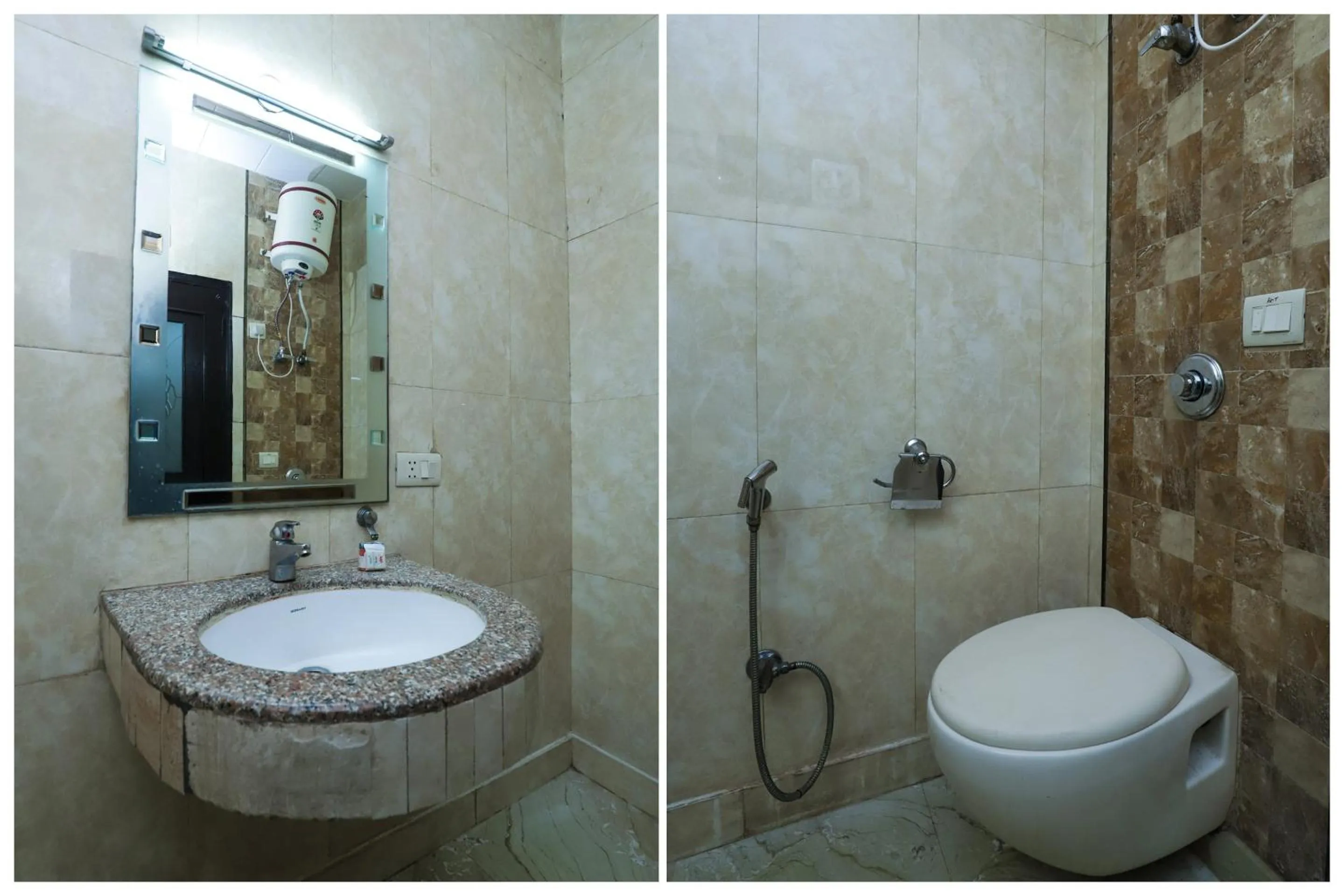 Bathroom in Super Hotel O J P Inn Near Patel Nagar Metro Station