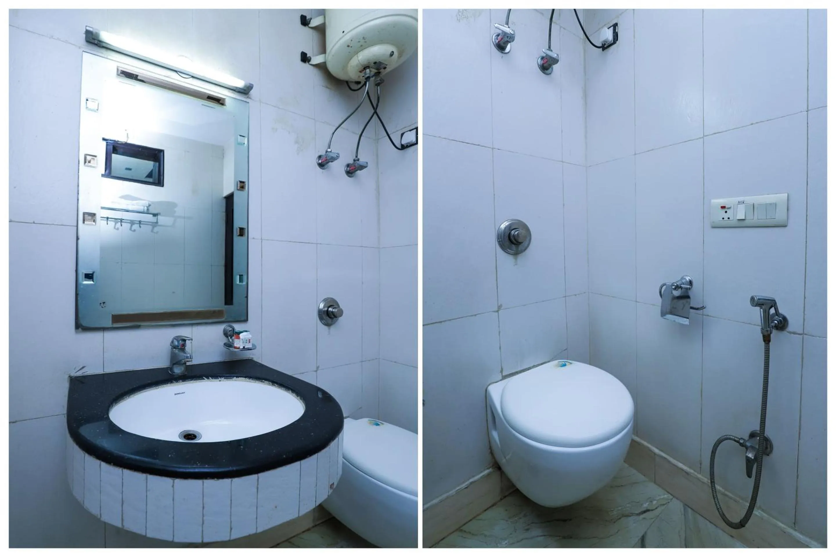 Bathroom in Super Hotel O J P Inn Near Patel Nagar Metro Station
