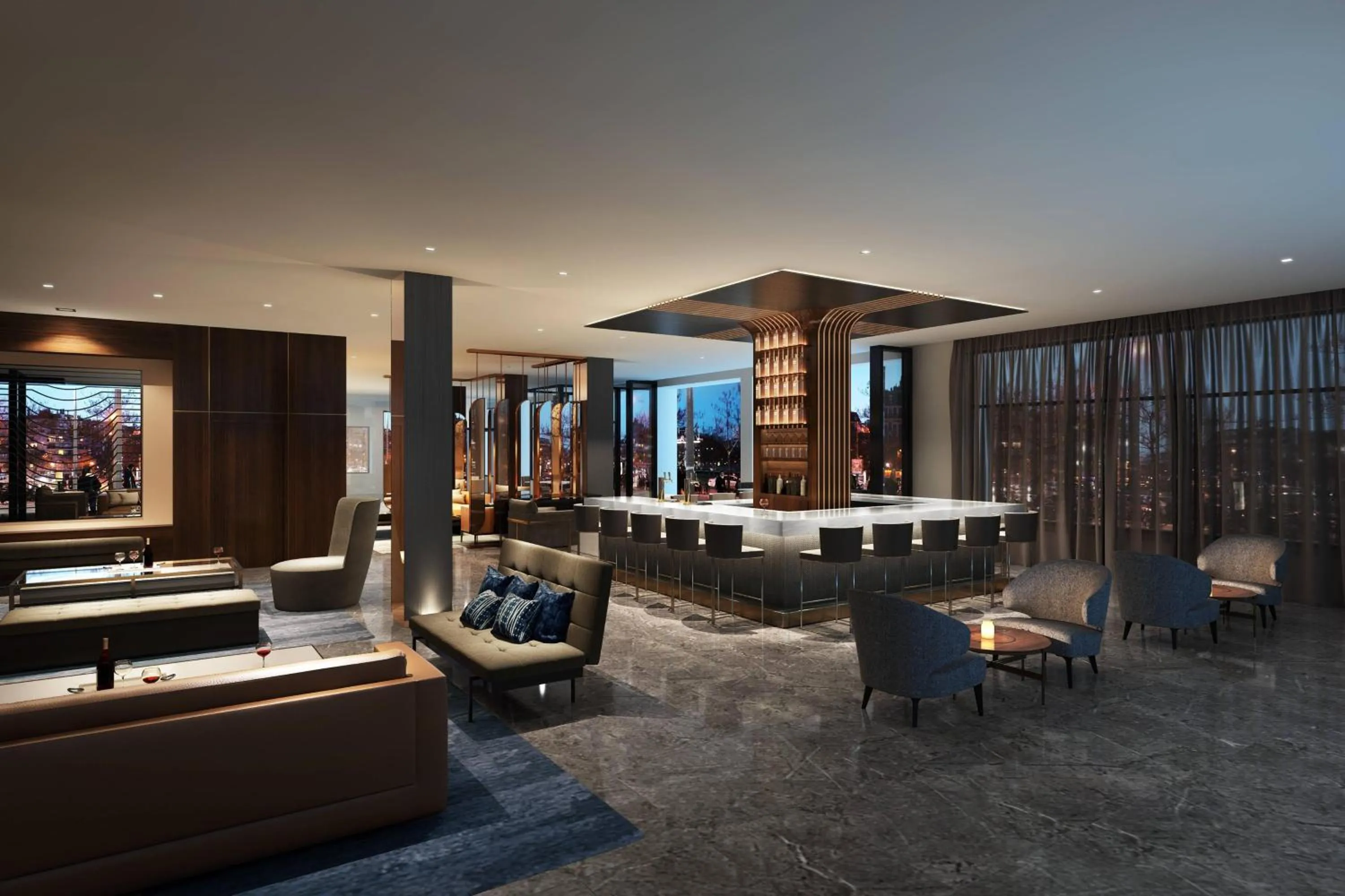 Lounge or bar in AC Hotel by Marriott Grand Rapids Downtown