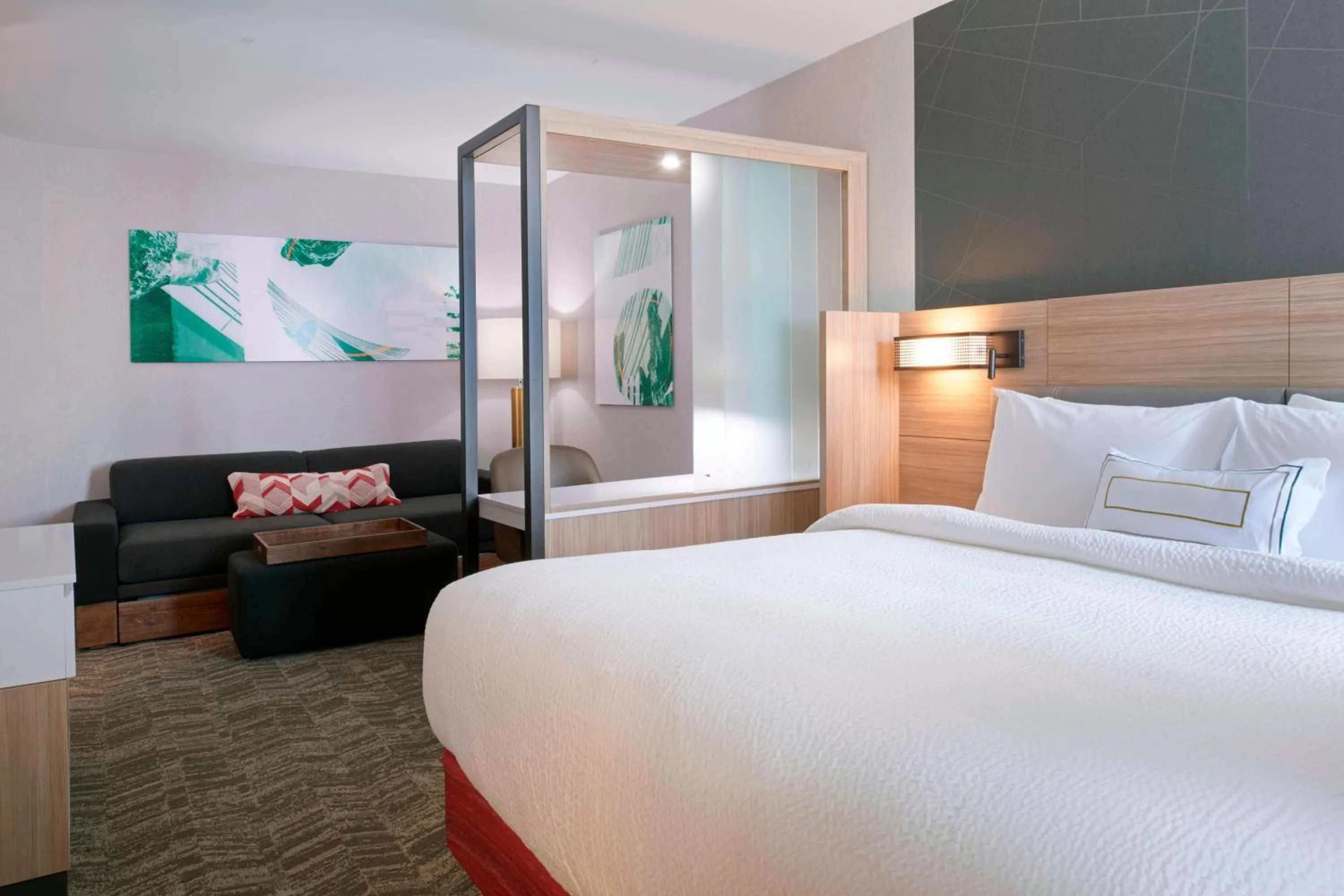 Bedroom, Bed in SpringHill Suites by Marriott East Lansing University Area, Lansing Area