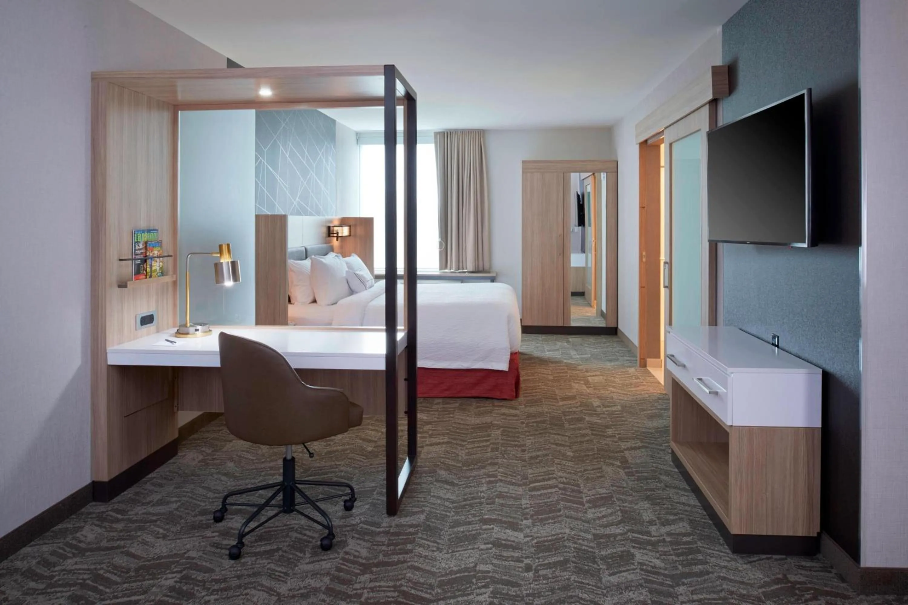 Bedroom, Bed in SpringHill Suites by Marriott East Lansing University Area, Lansing Area
