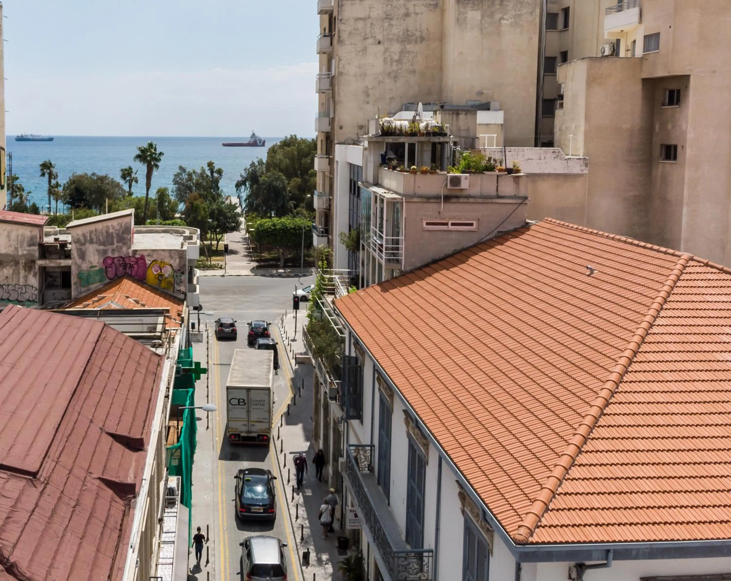 Bird's eye view in Limassol Old Town Mansion
