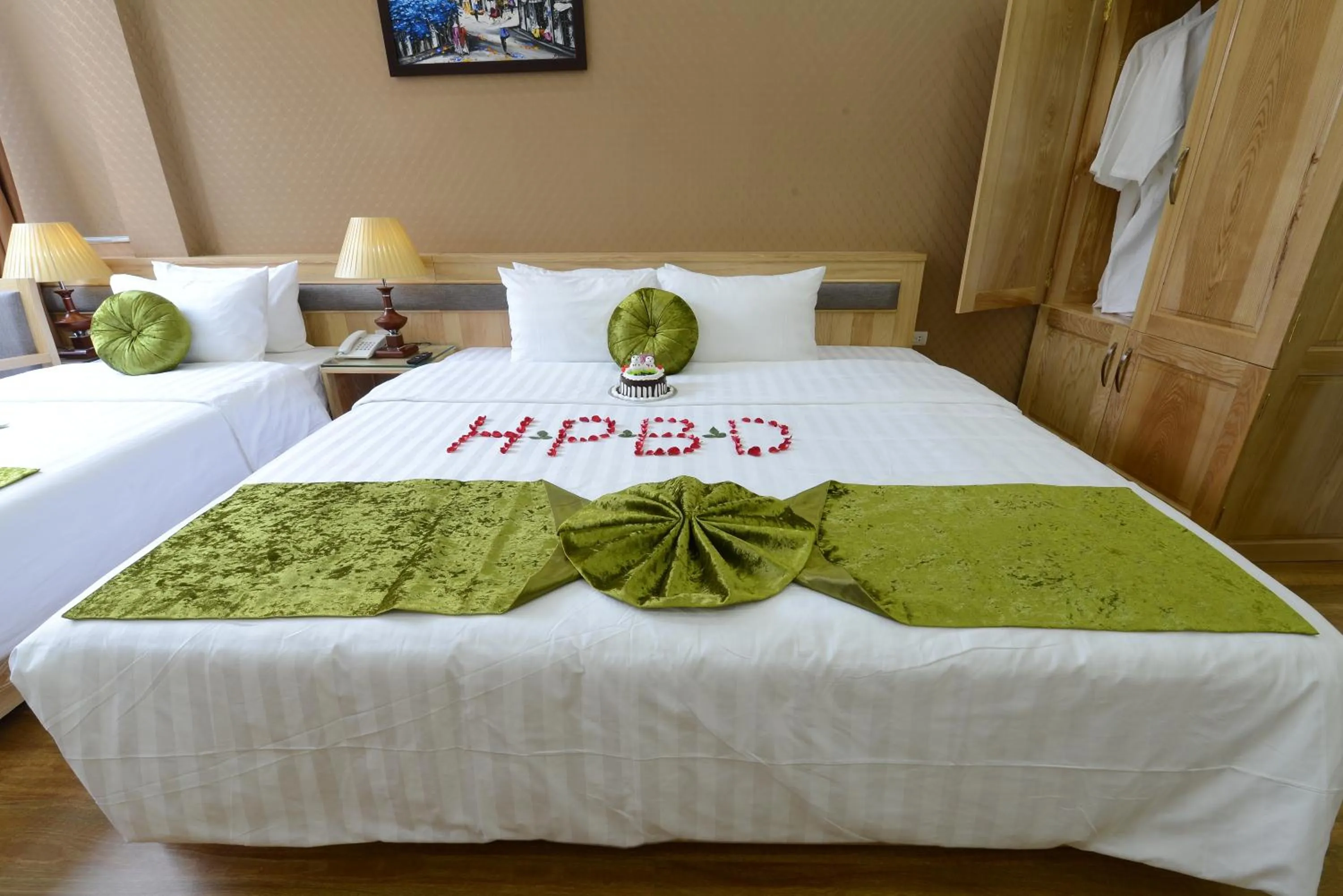 Decorative detail, Bed in Blue Hanoi Inn Hotel