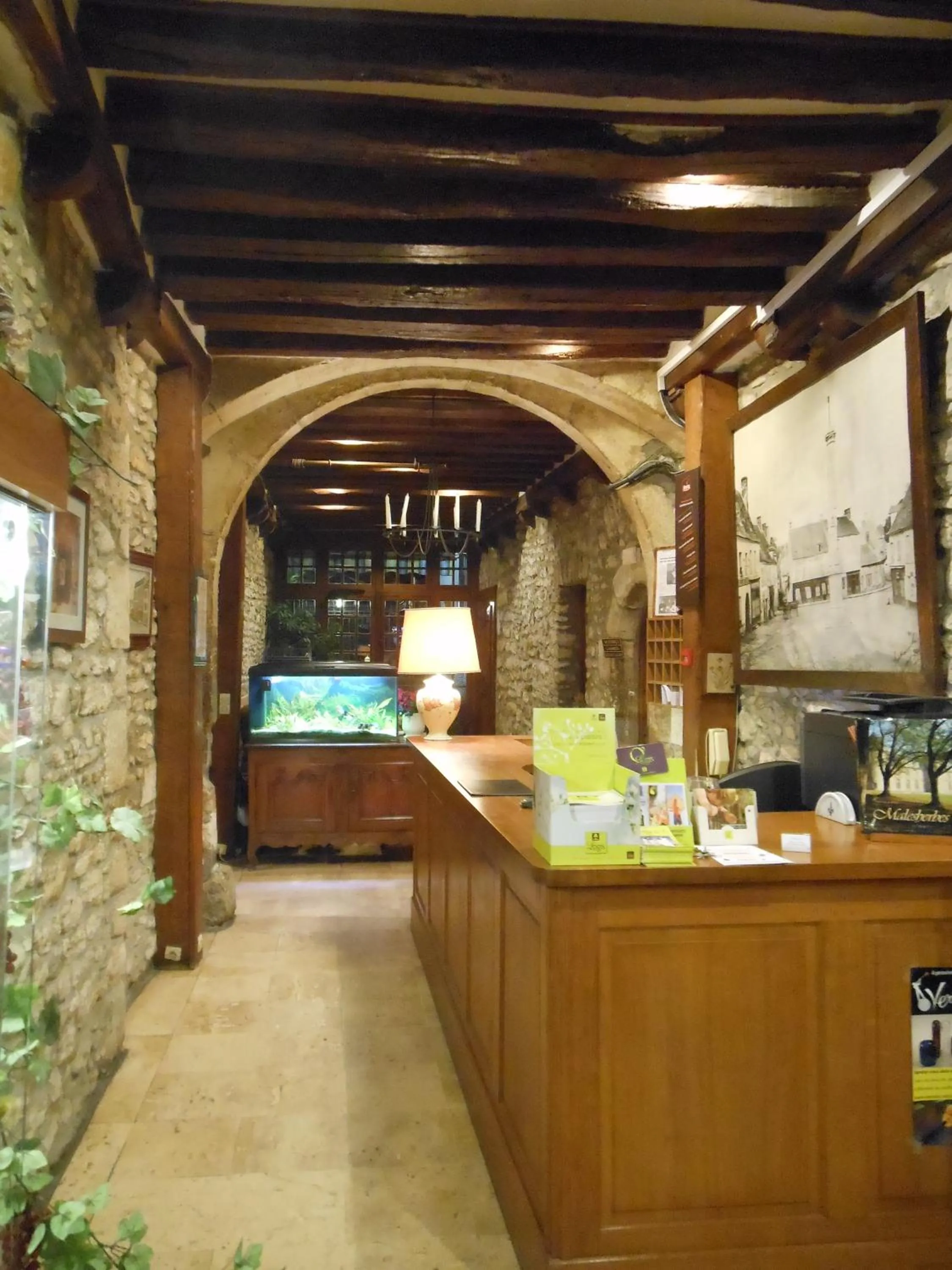 Lobby or reception in Logis - Hôtel Restaurant l'Ecu de France