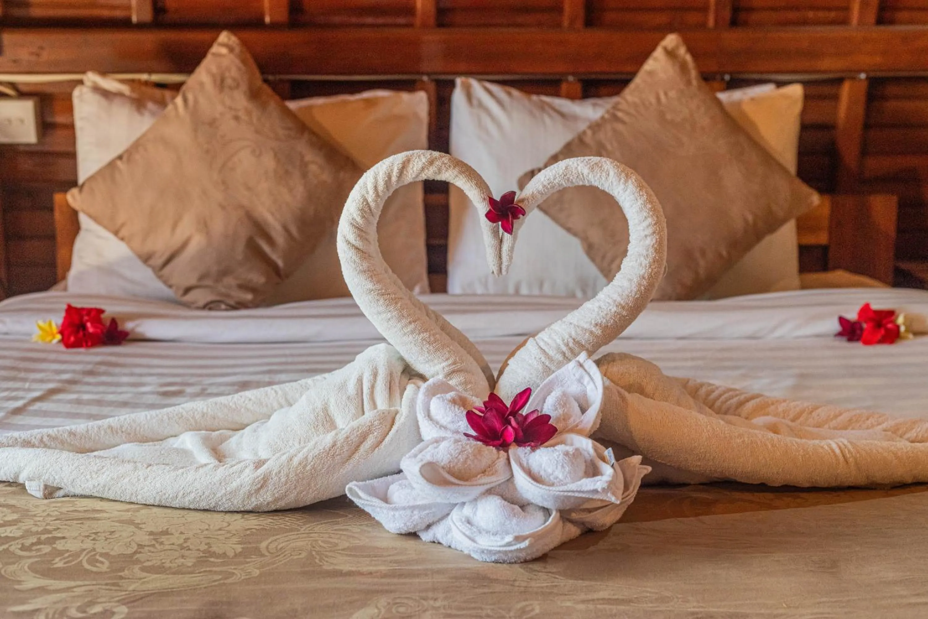 Bed in The Peace Arta Bungalow