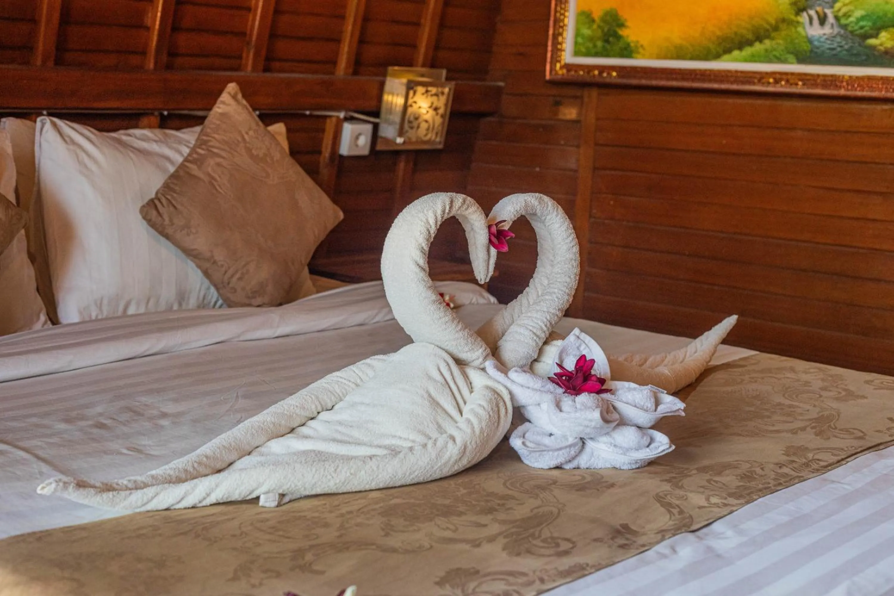 Bed in The Peace Arta Bungalow