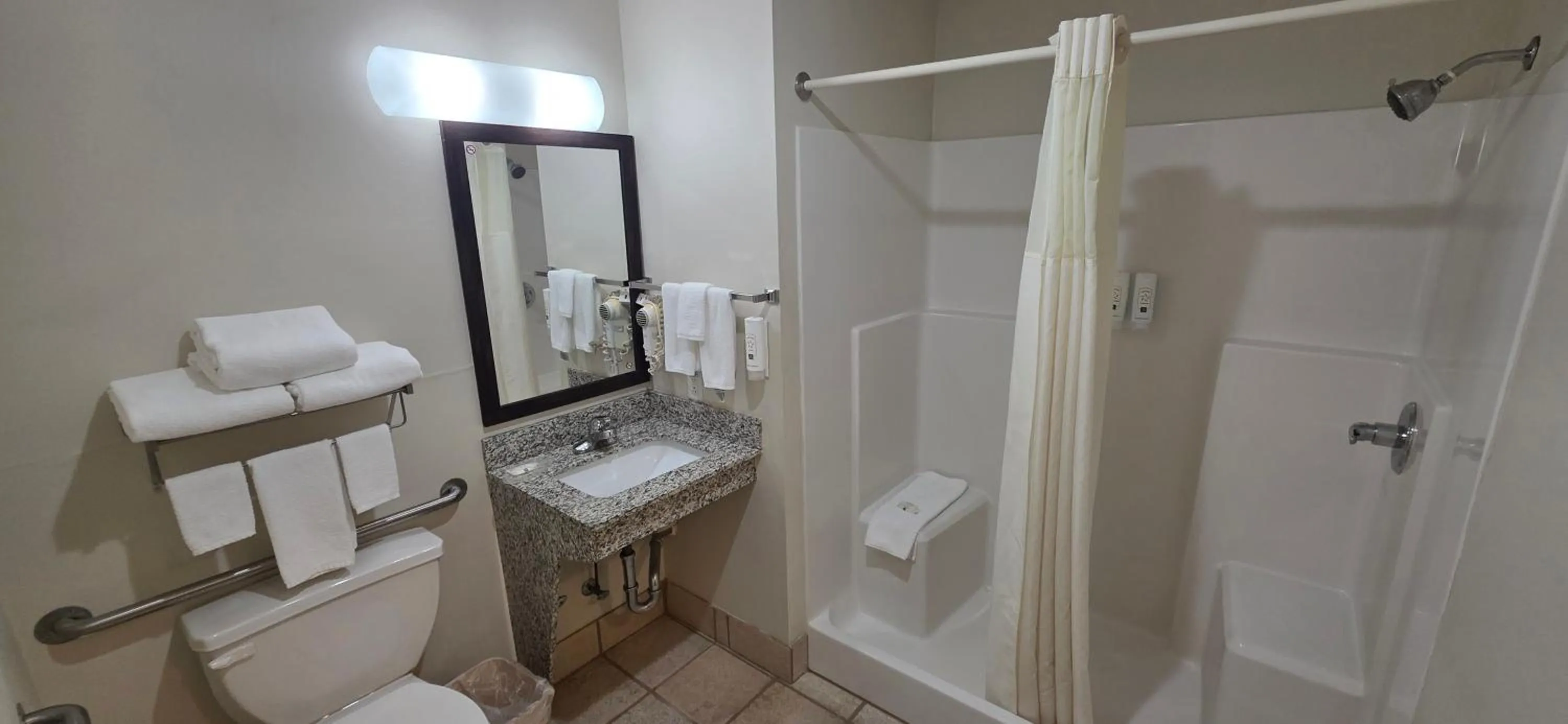 Shower in Quality Inn & Suites Eldridge Davenport North