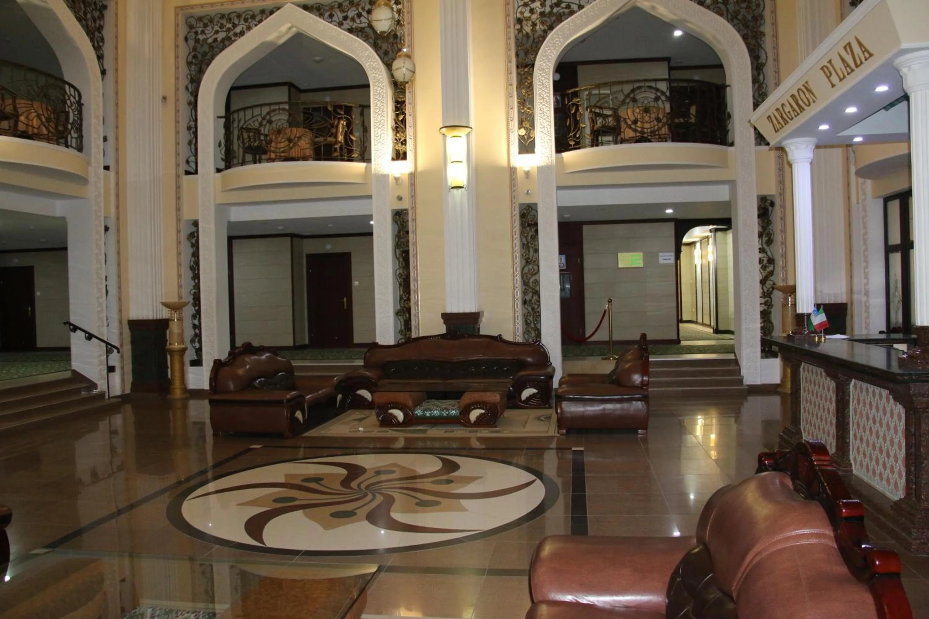 Seating area in Zargaron Plaza