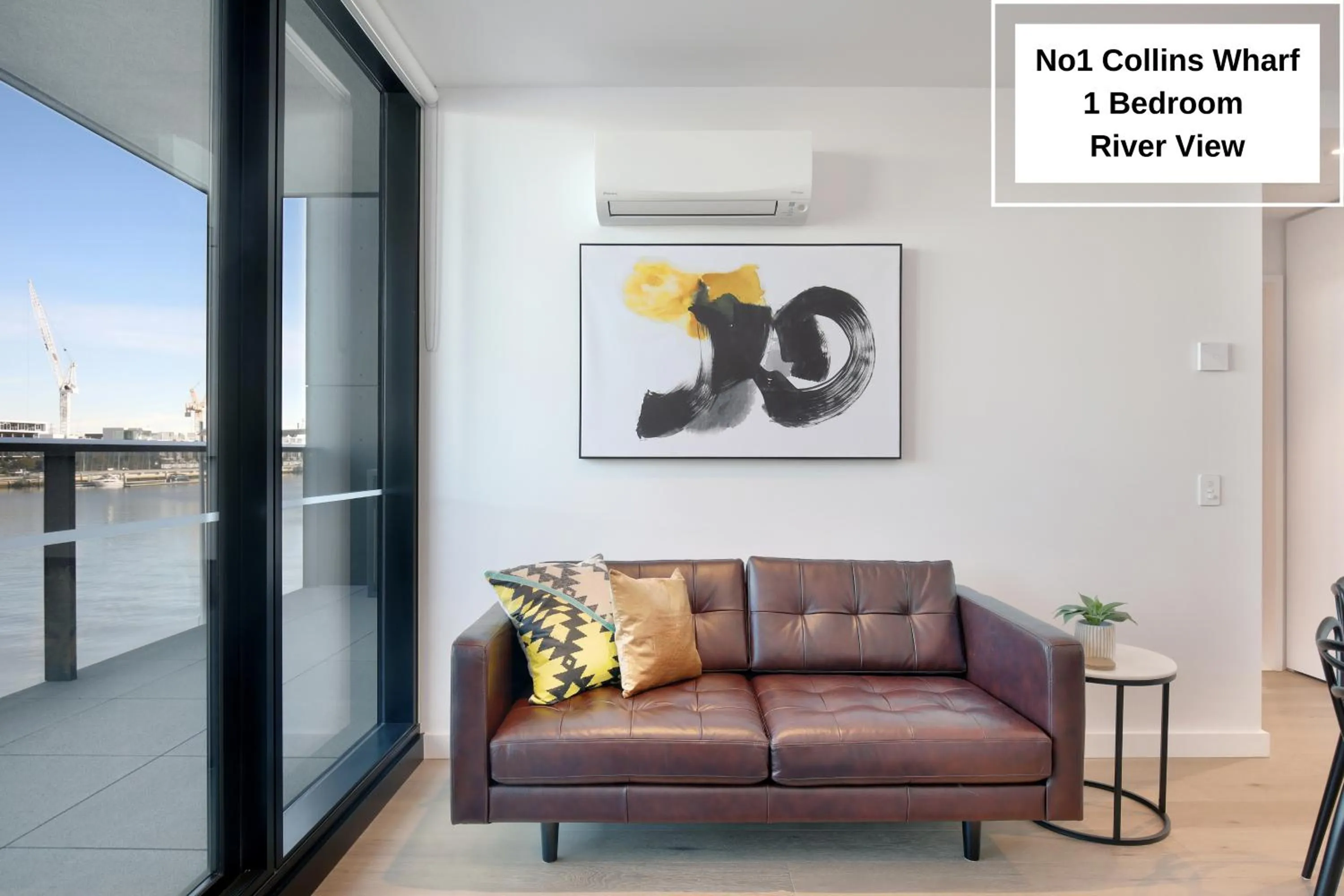 Living room in Orange Stay at Collins Wharf