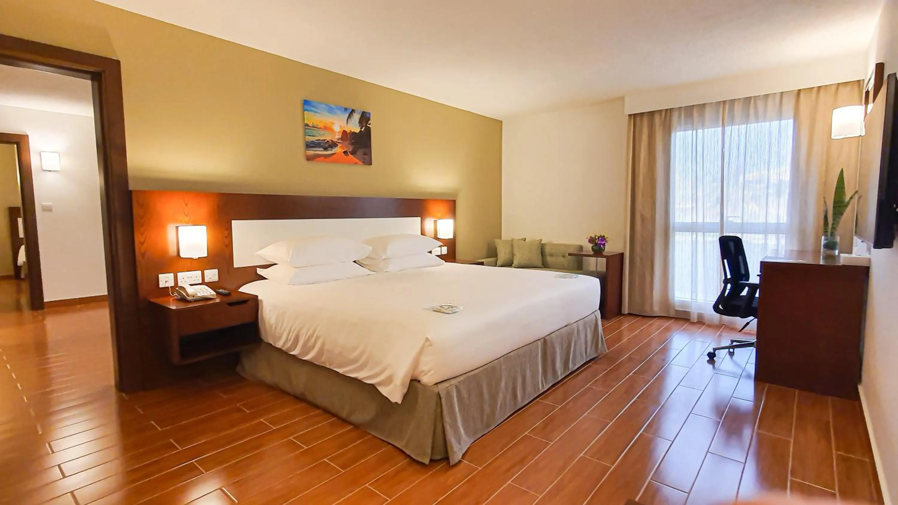 Bed in Dhafra Beach Hotel