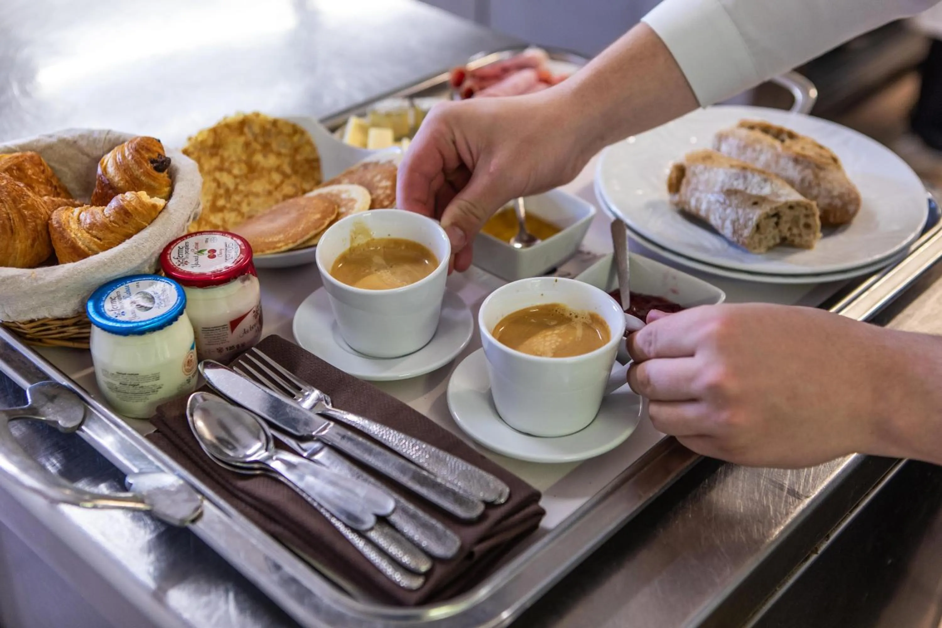 Continental breakfast in L'Orée des Chênes, The Originals Relais