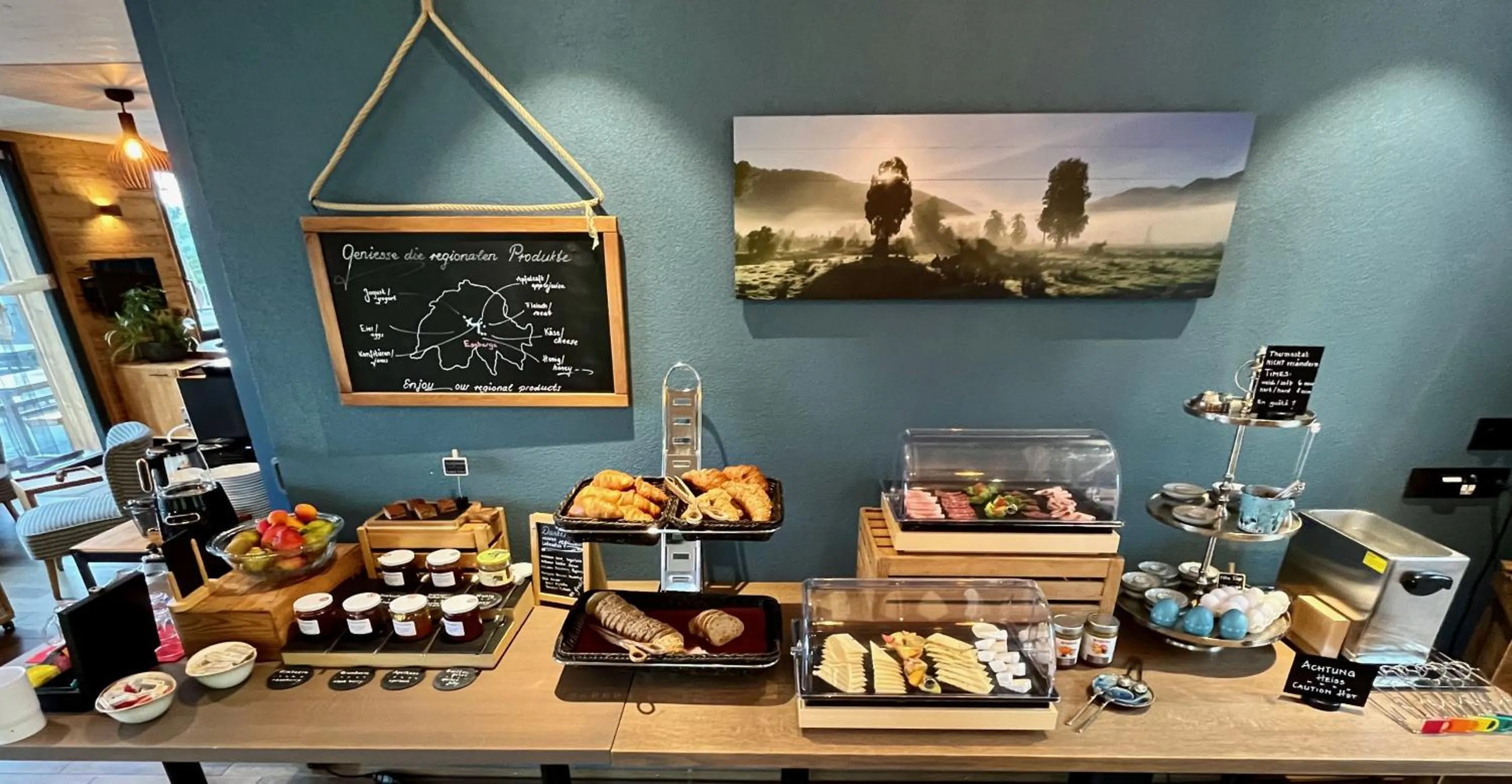 Buffet breakfast in Berggasthaus Eggberge - Boutique Mountain Hotel - Access via Cablecar