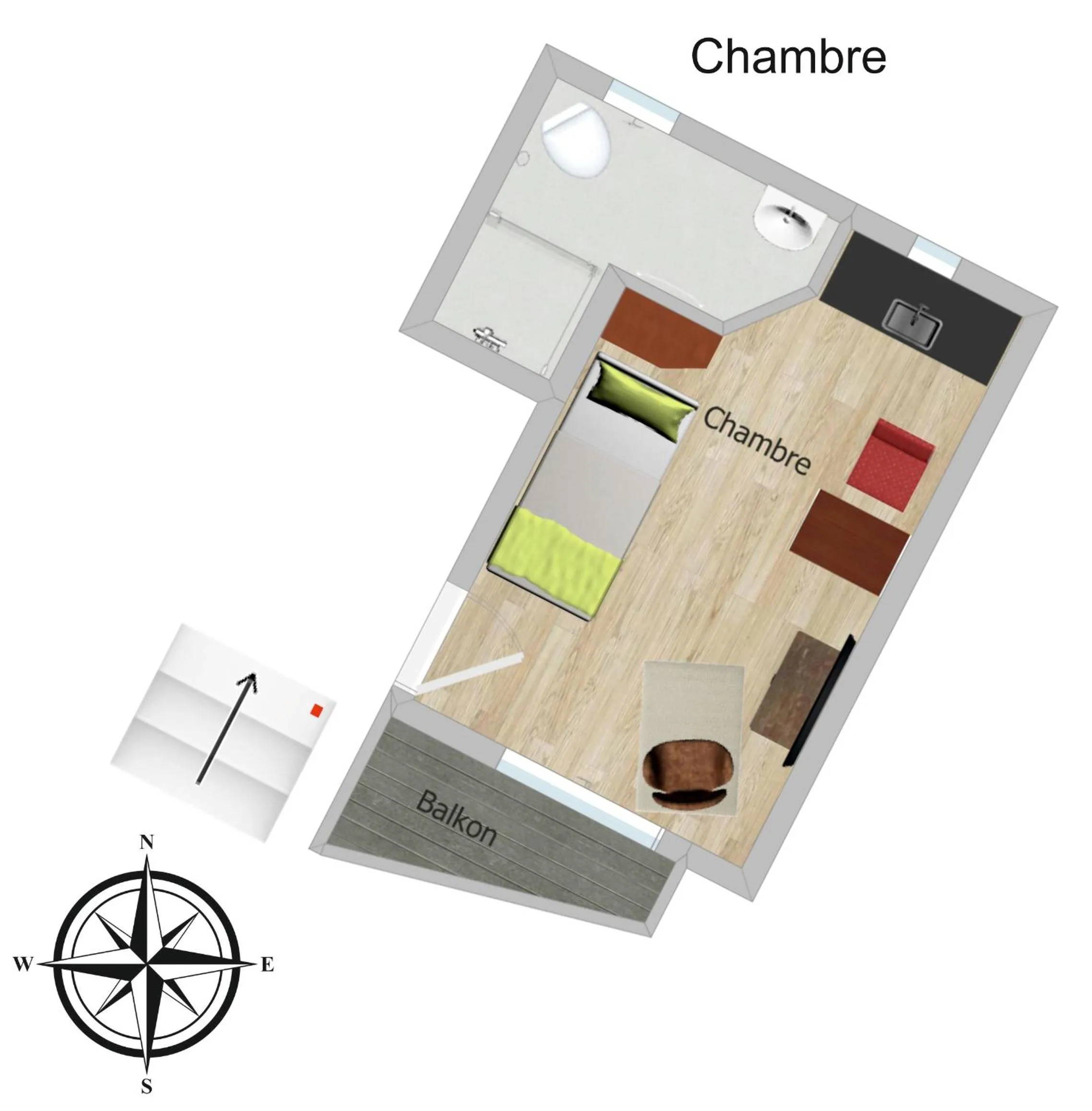 Floor plan in Schmuckkästle am Hafen