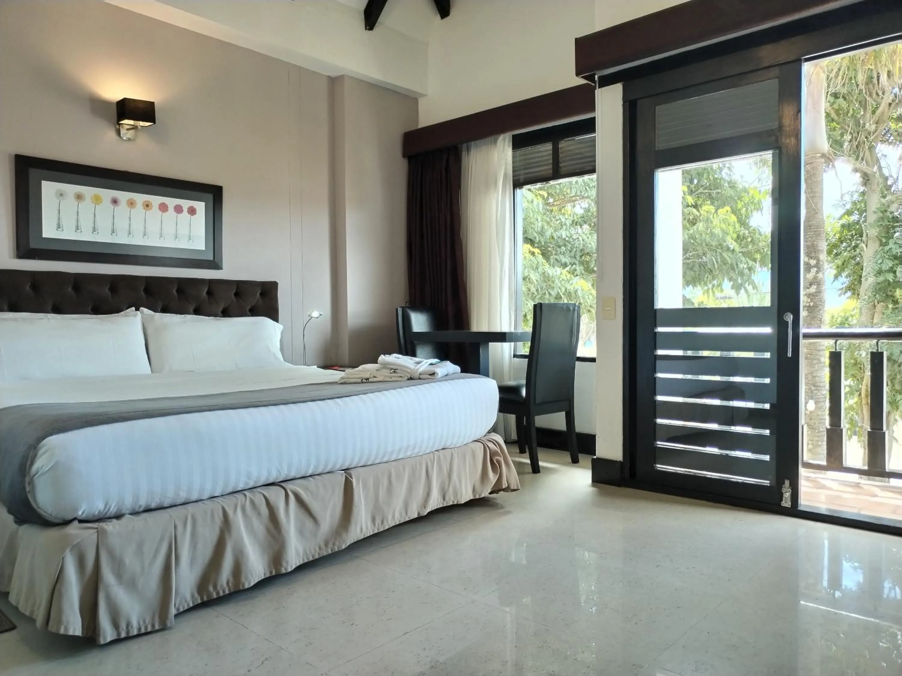 Balcony/Terrace, Bed in Santa Maria de Leyva hotel boutique