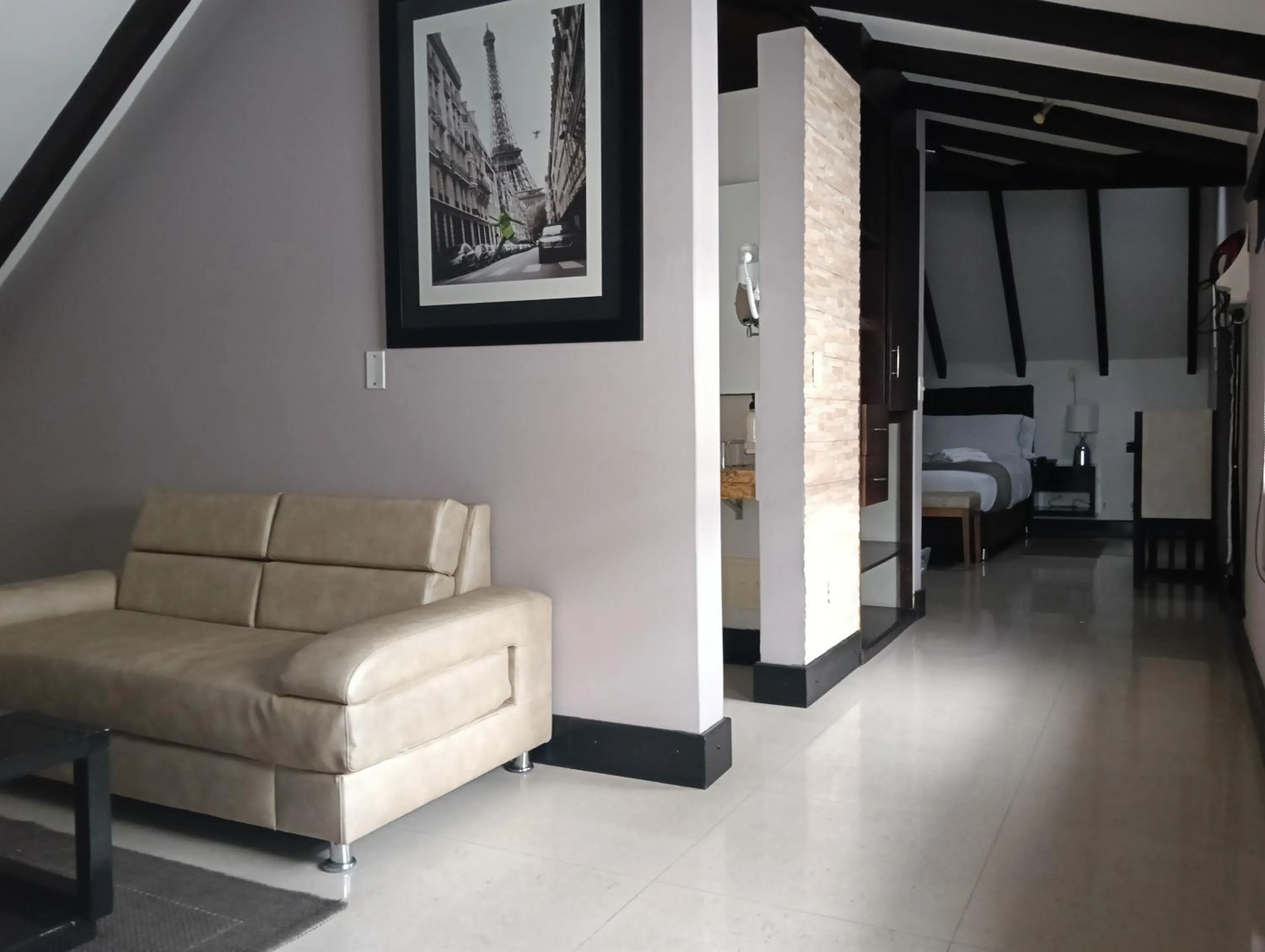 Living room, Bed in Santa Maria de Leyva hotel boutique