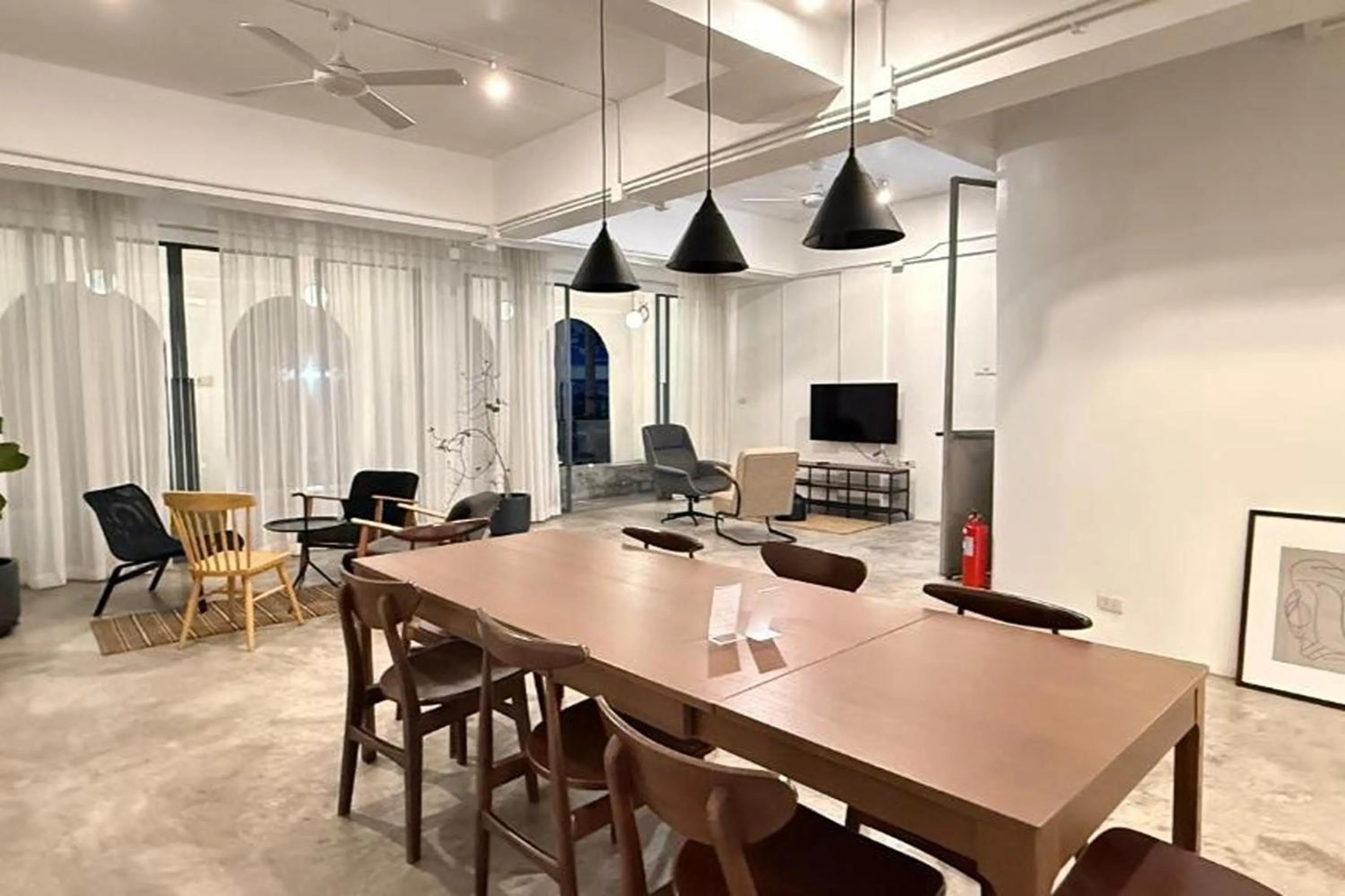 Seating area in Our Nomad Boutique Hostel