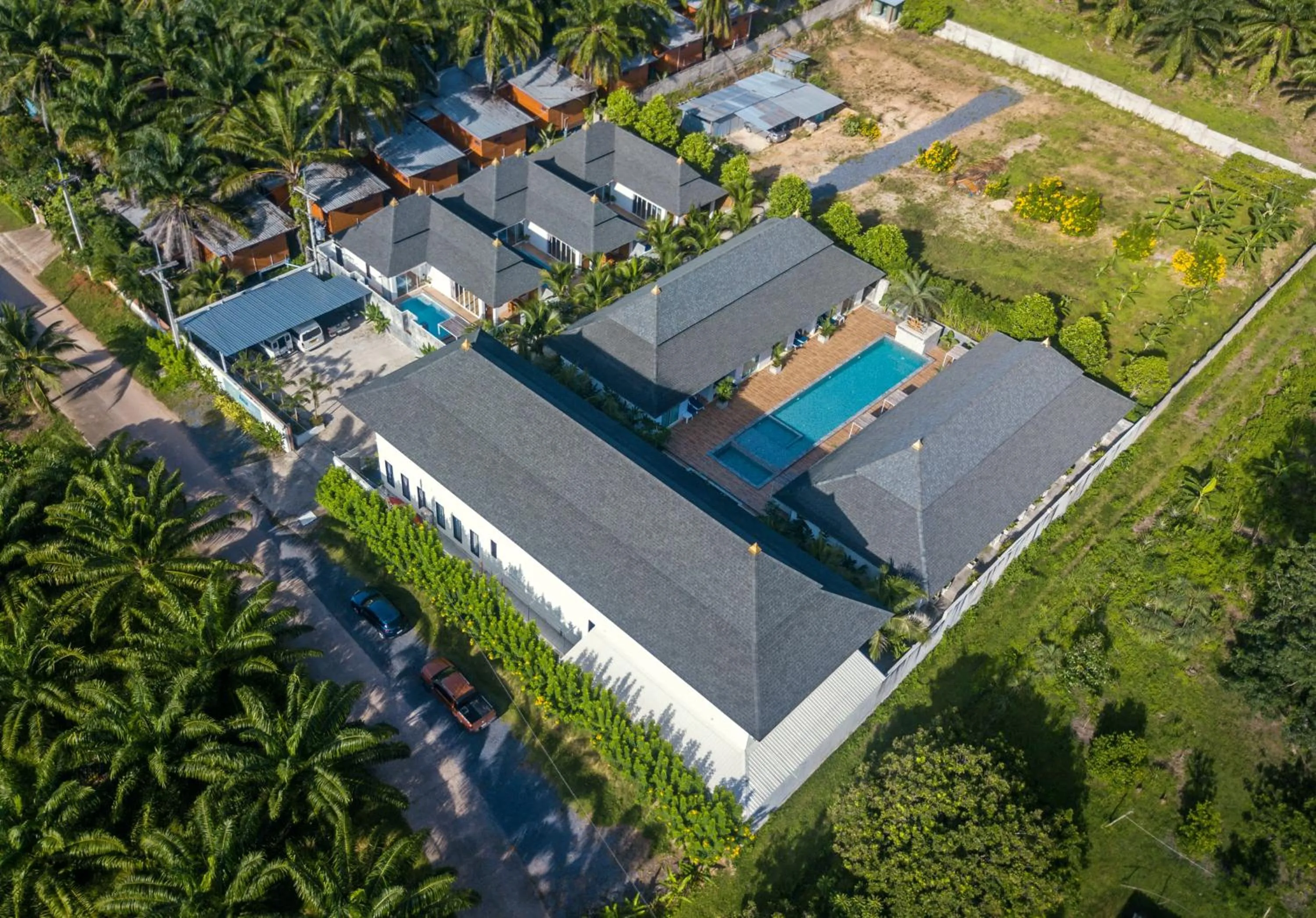 Bird's eye view, Pool View in Amadha Villas Retreat 