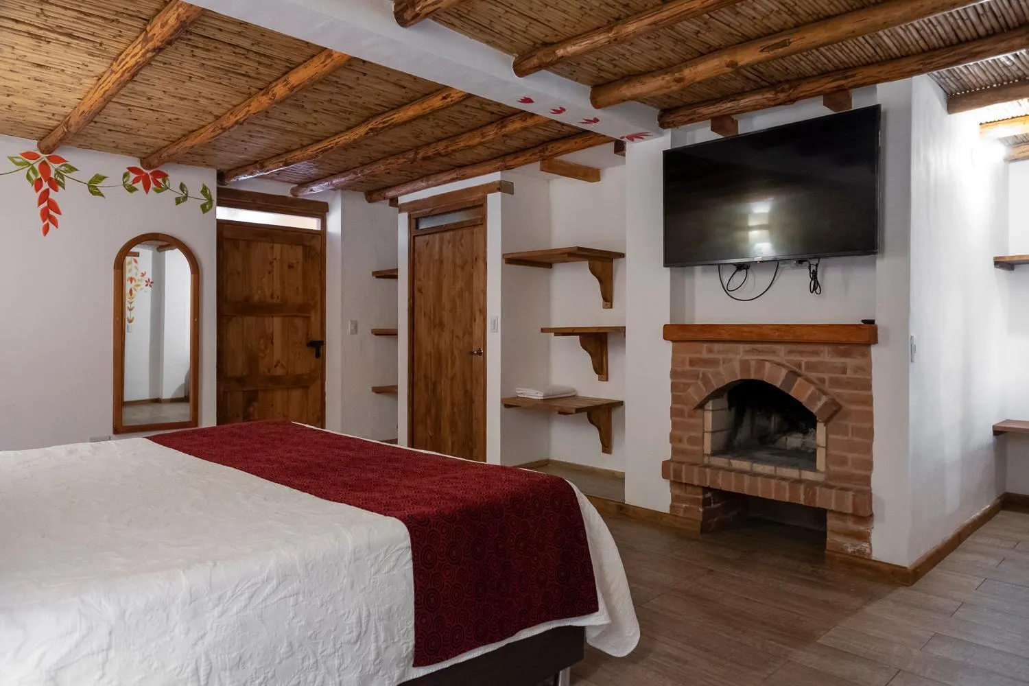 flat iron, Bed in Hotel Spa Casa de Adobe Villa de Leyva