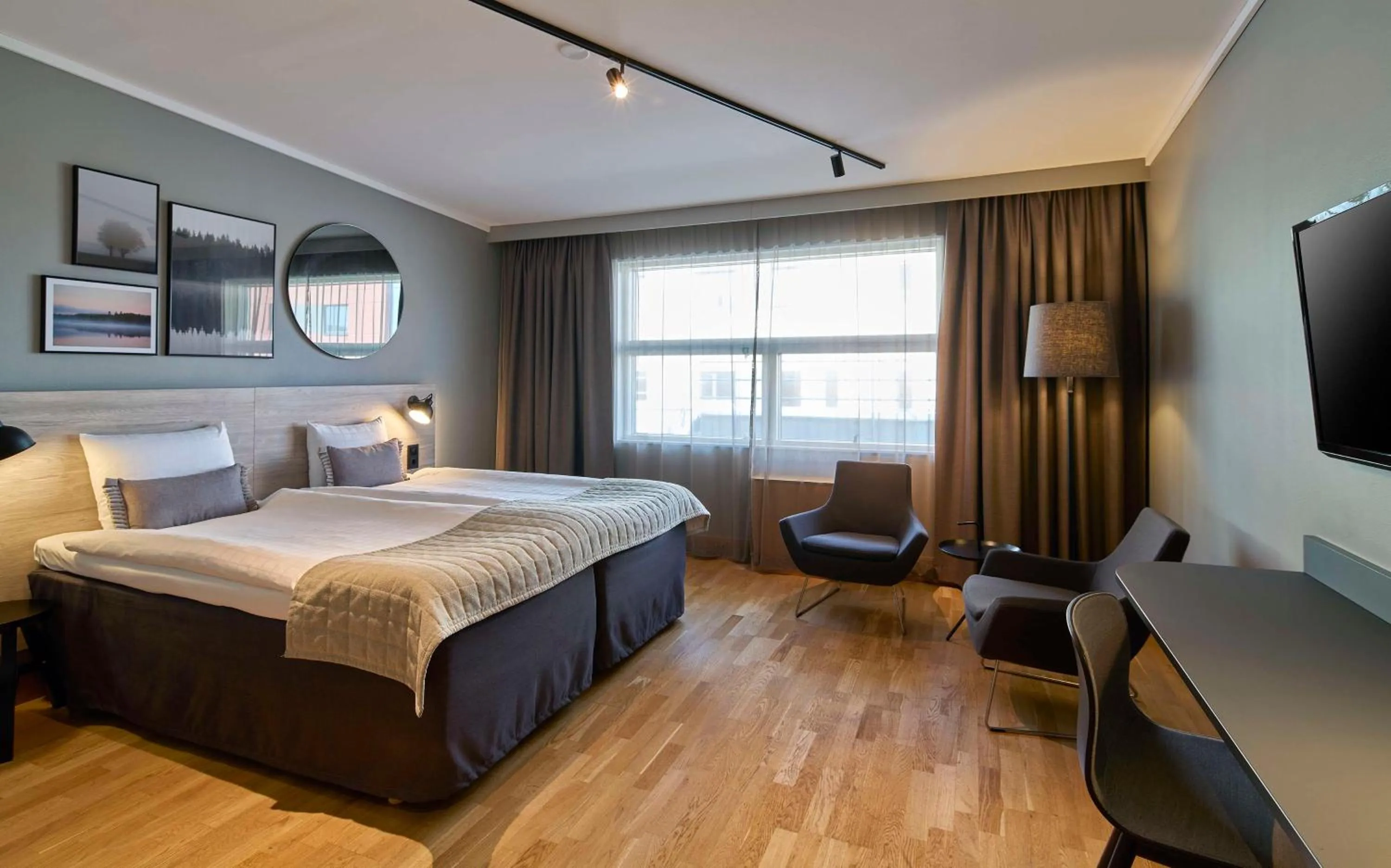 Bedroom, Bed in Scandic Mölndal