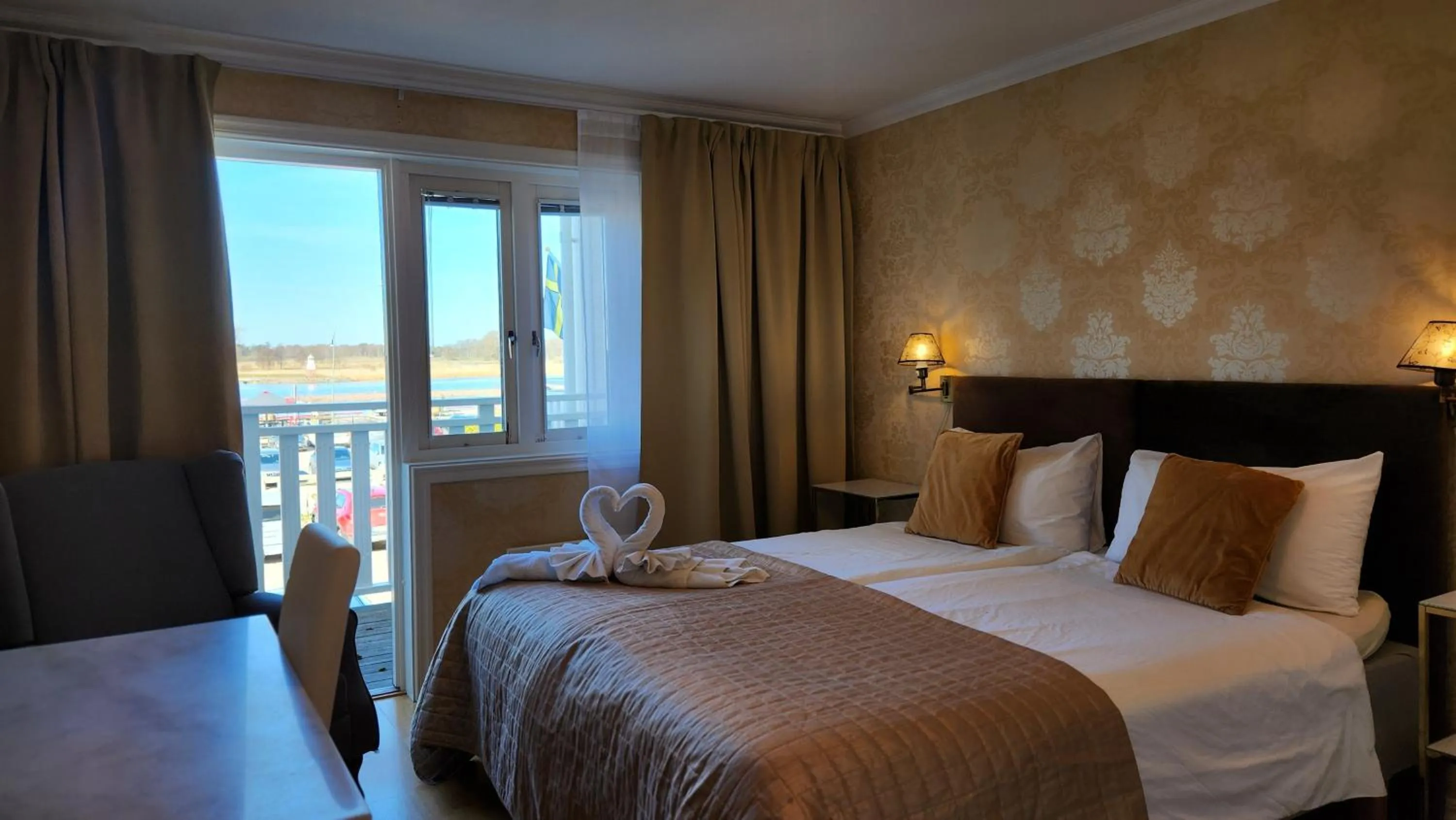 Bed in Vänerport Lakefront Hotell