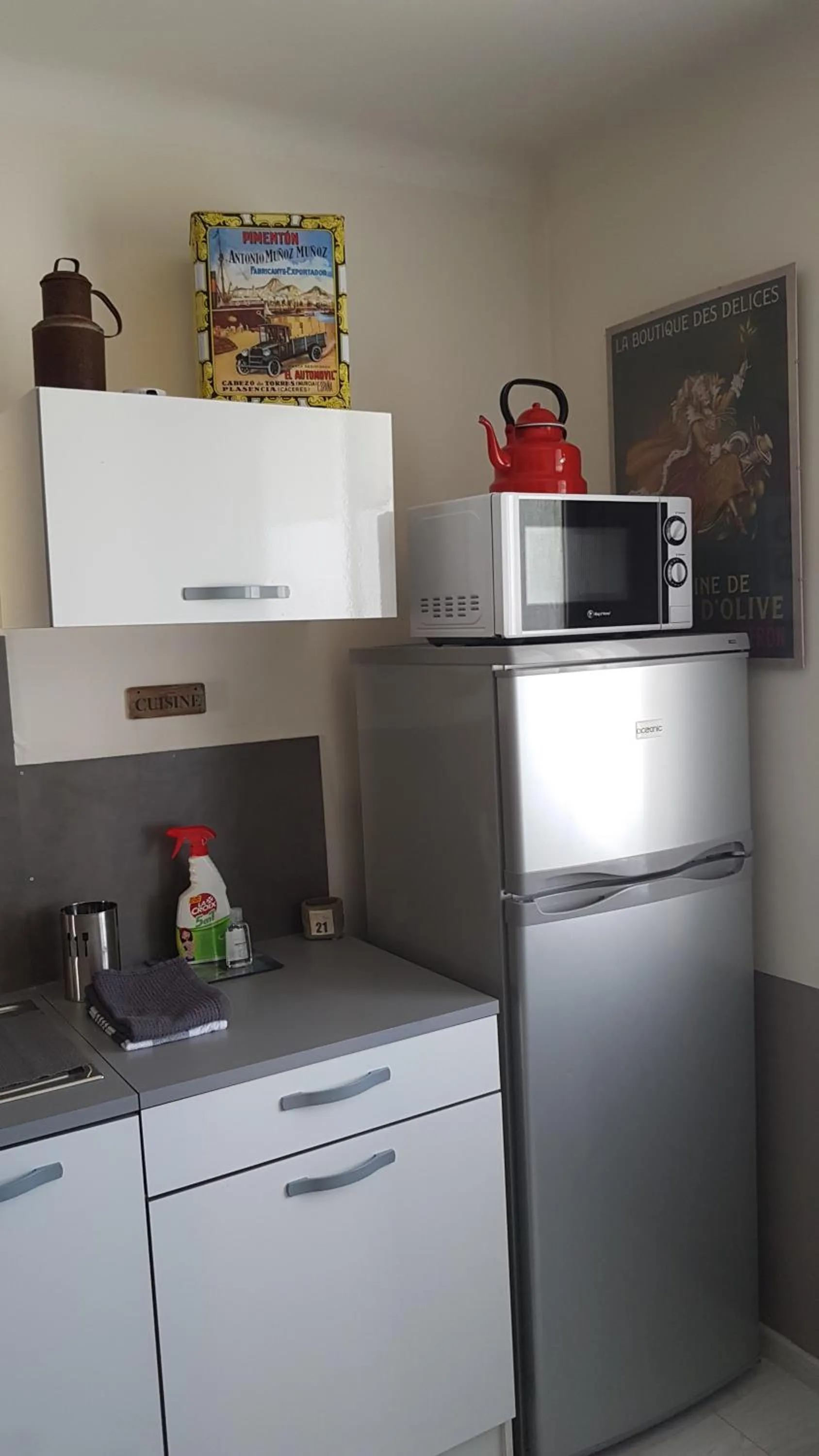 Kitchen or kitchenette in fleur de garance