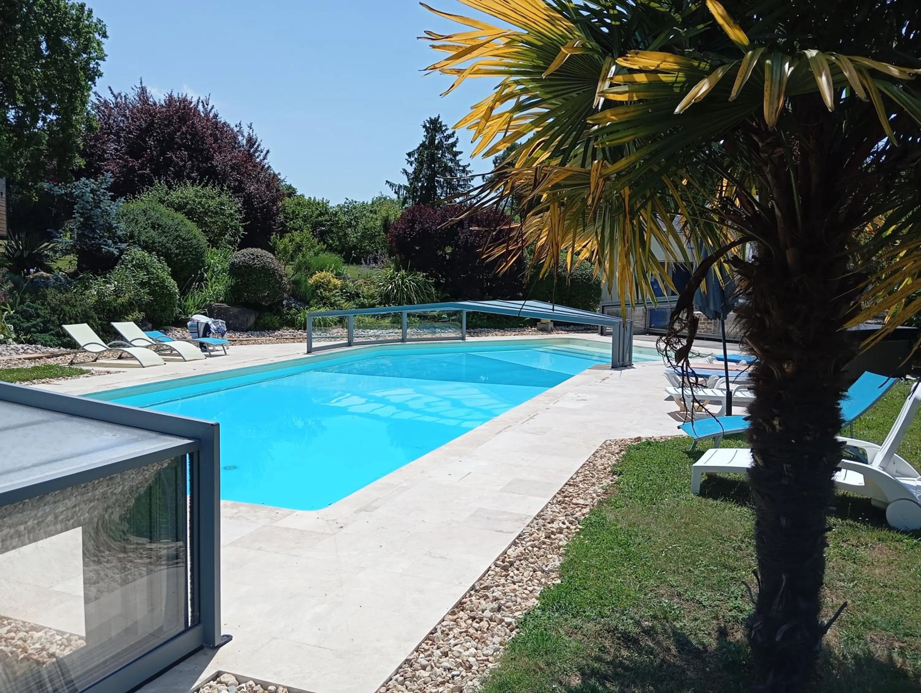 Pool view in Logis La Folie