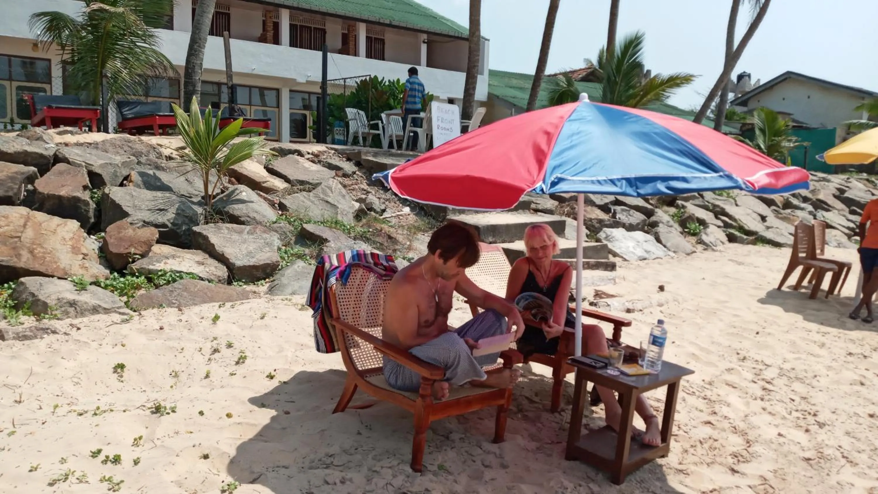 sunbed in New SeaSide Inn Hikkaduwa
