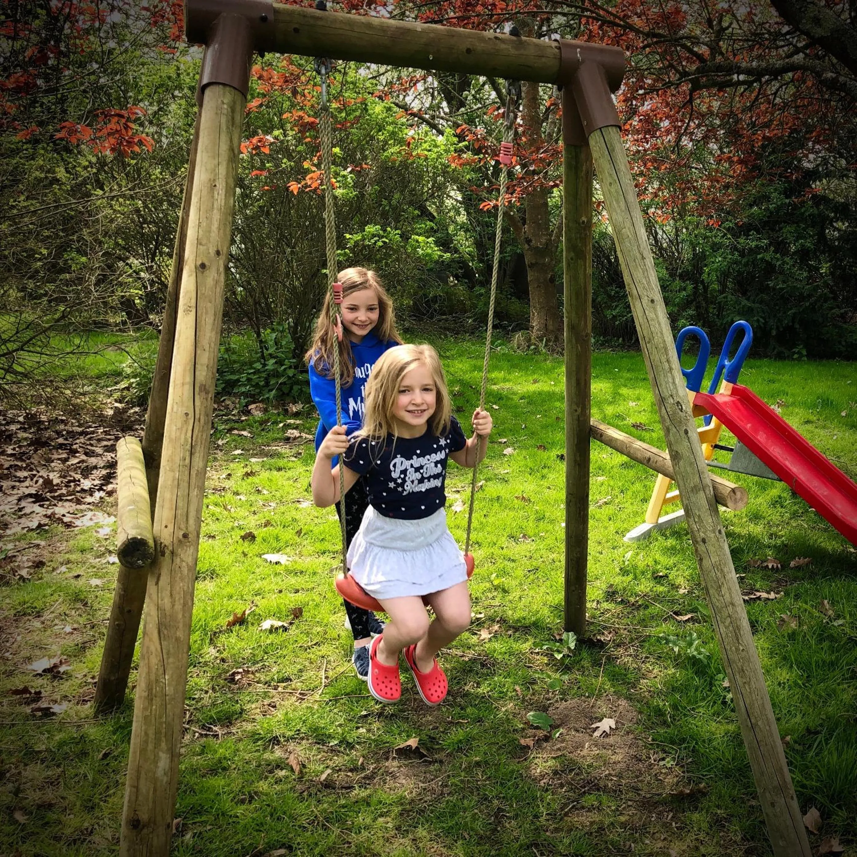 Children play ground in Luxurious Rural Cabin with Hot Tub