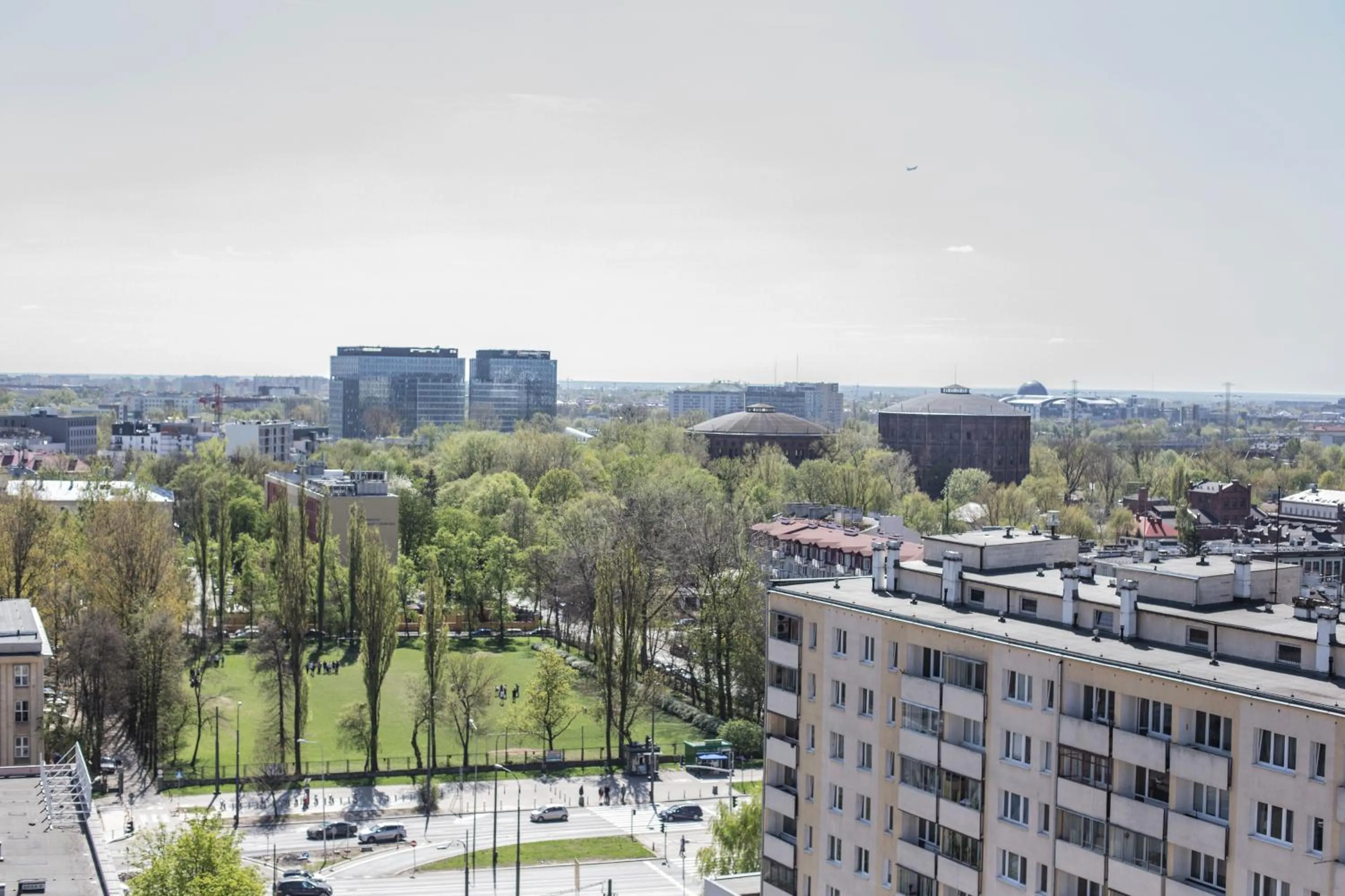 City view in NotaBene Wola Apartment