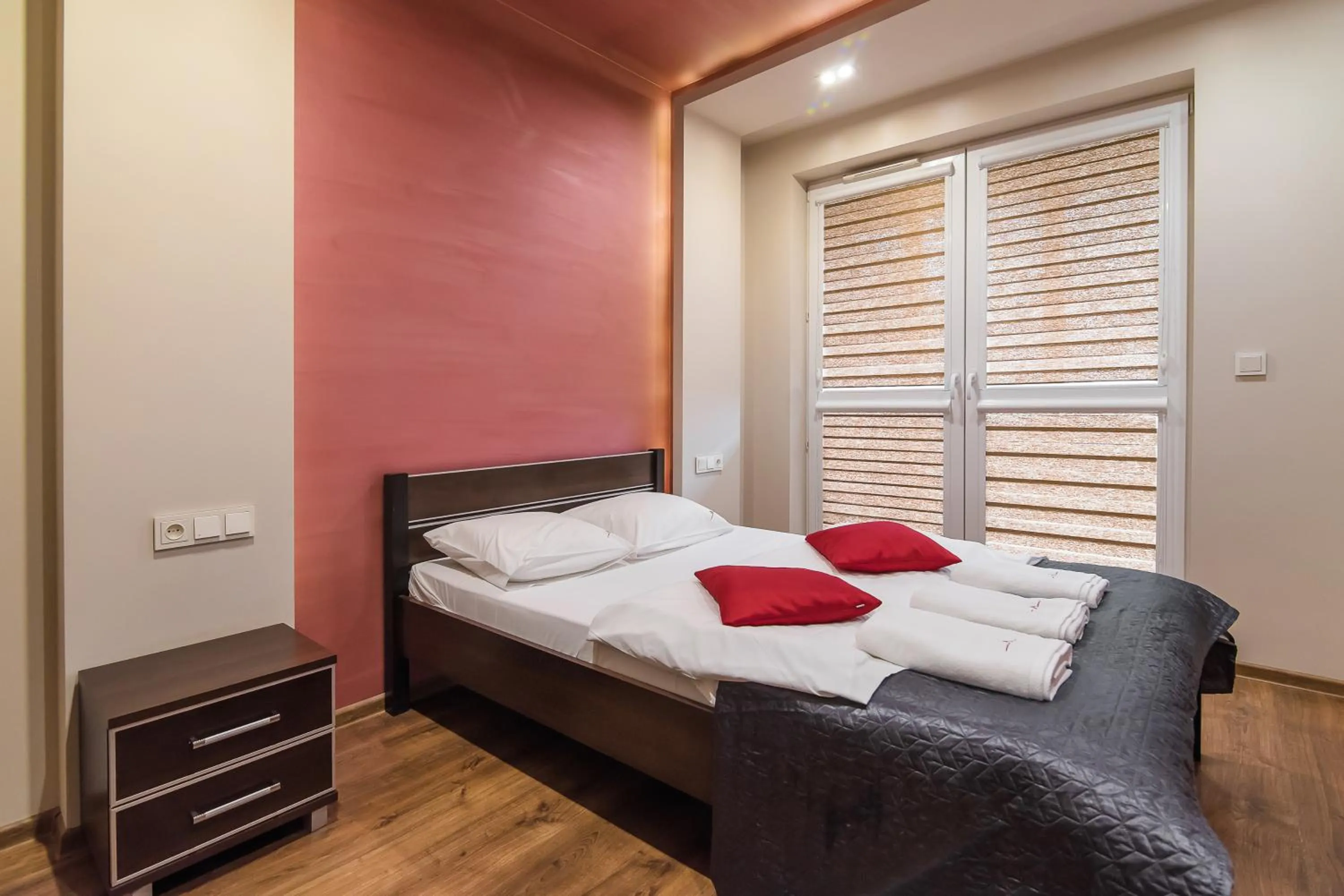 Bedroom, Bed in NotaBene Wola Apartment