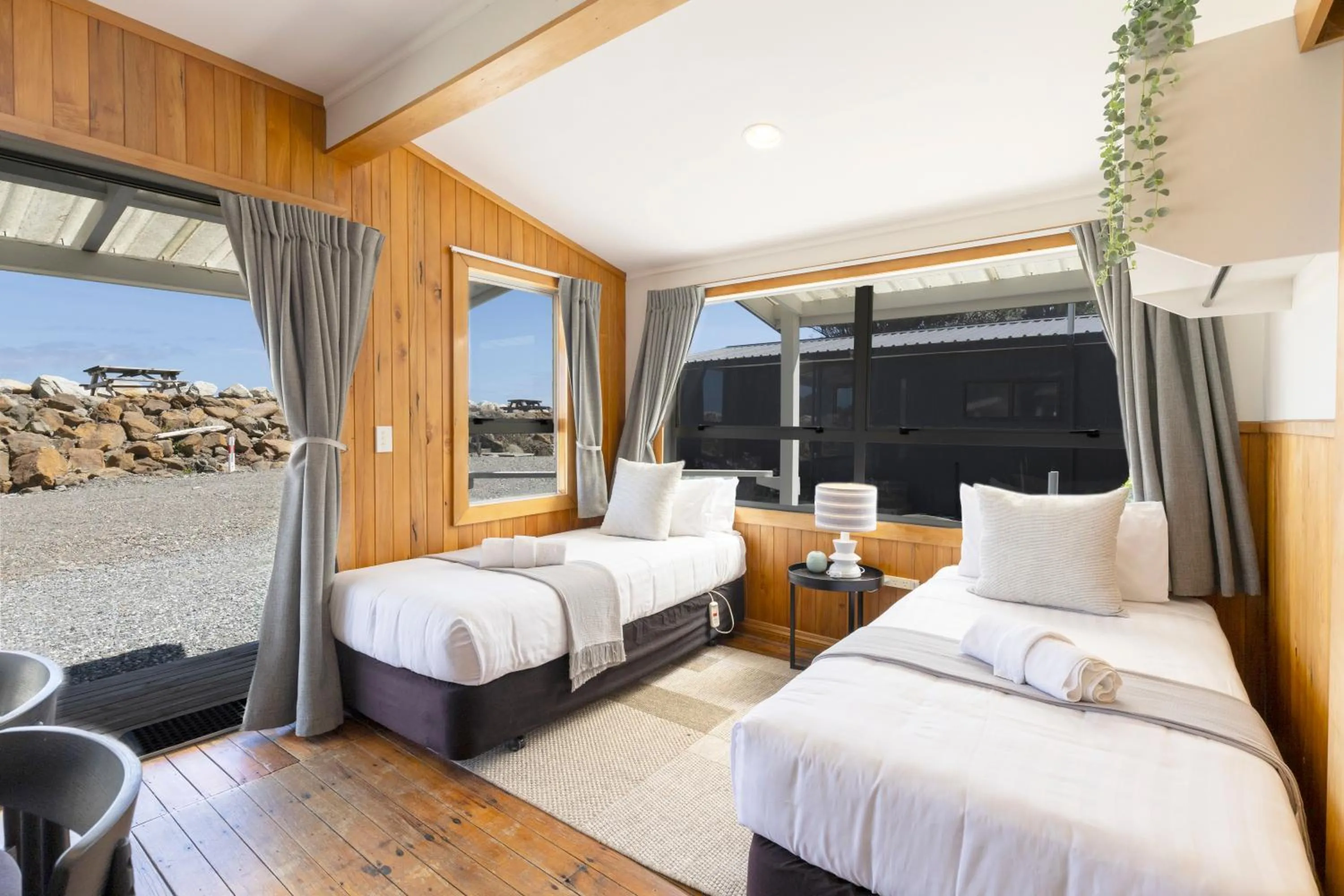 Bed in Punakaiki Beachfront Motels