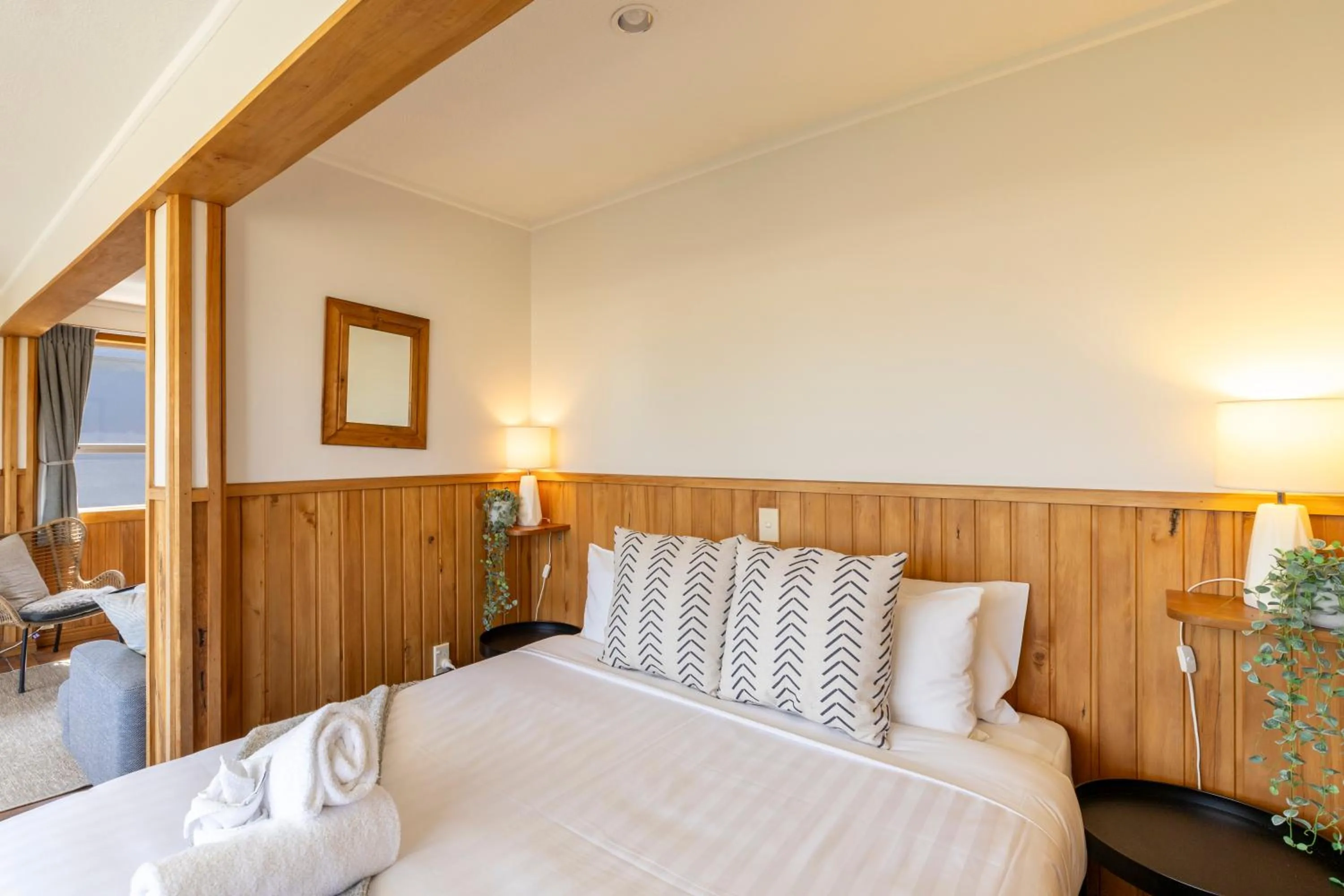 Bed in Punakaiki Beachfront Motels