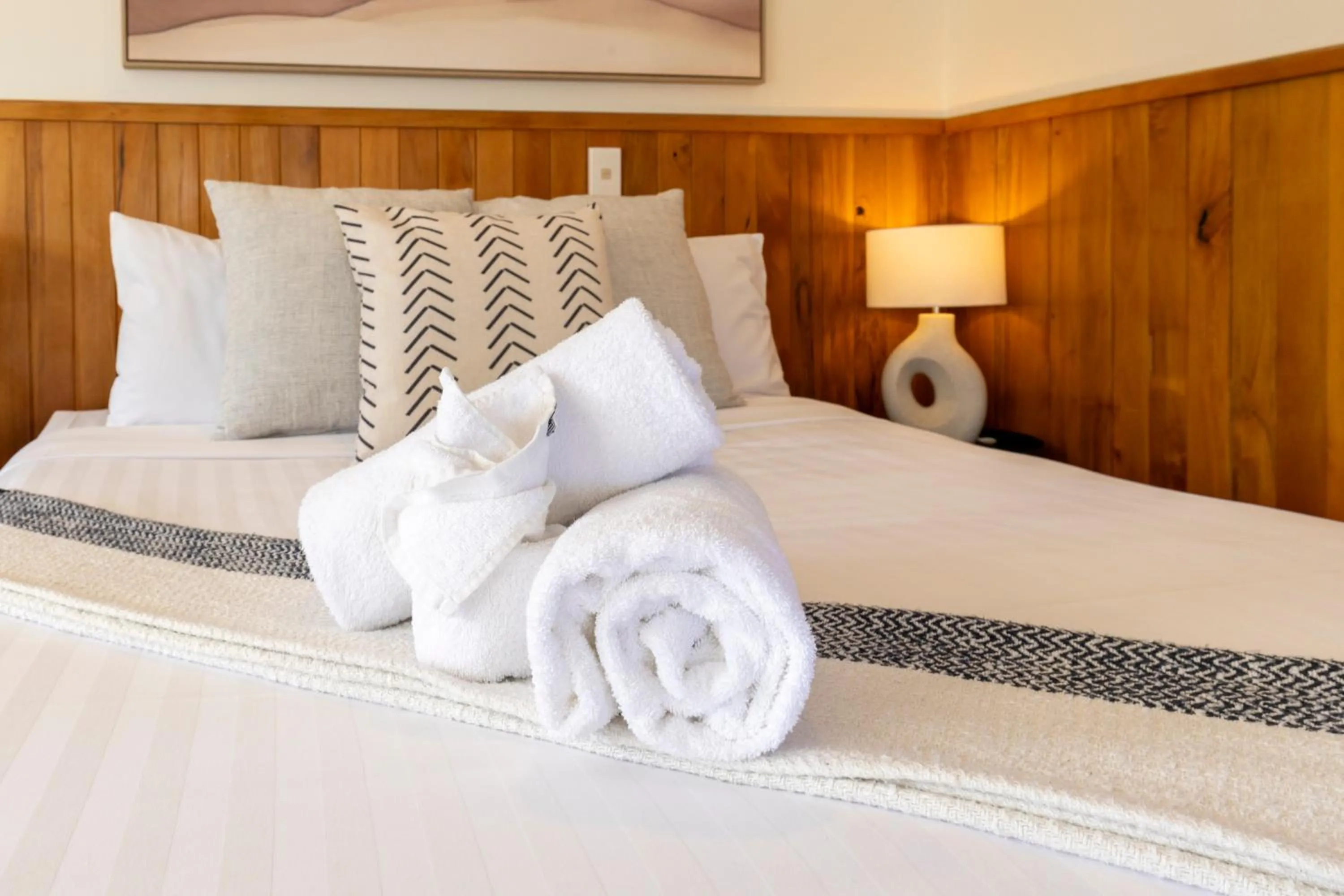 Bed in Punakaiki Beachfront Motels