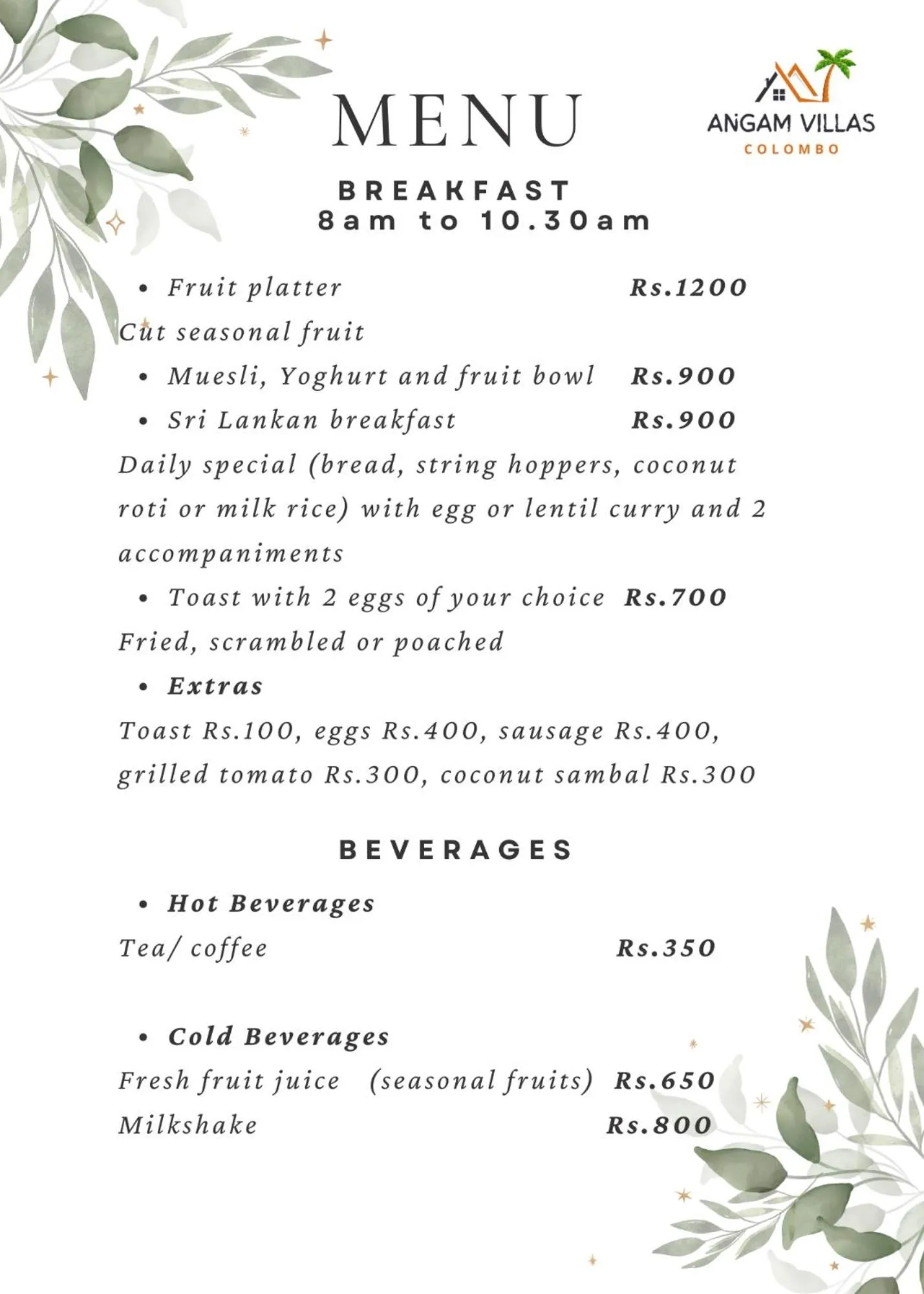 Angam Villas Colombo