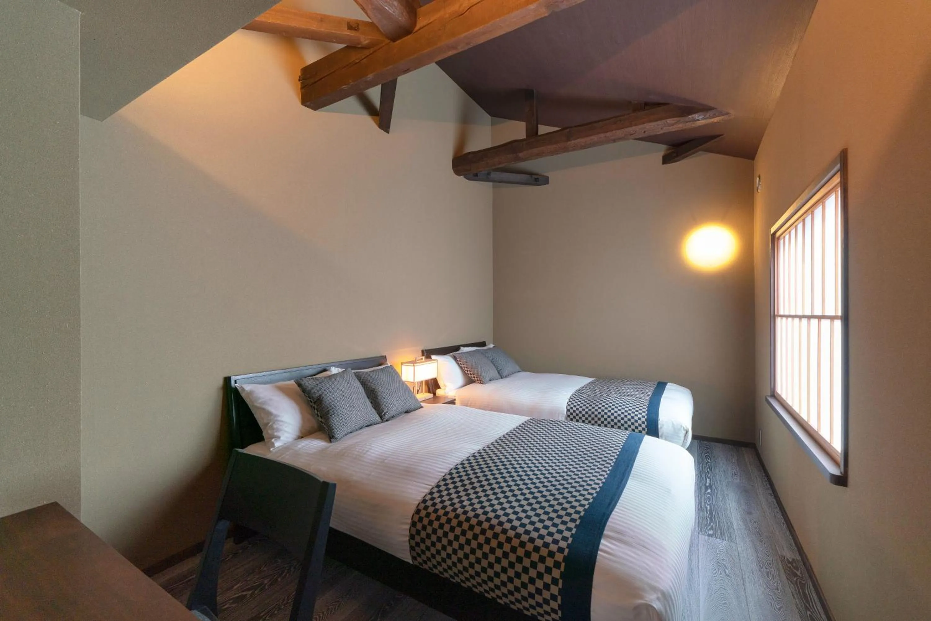 Bedroom, Bed in Ainotsuji Machiya House