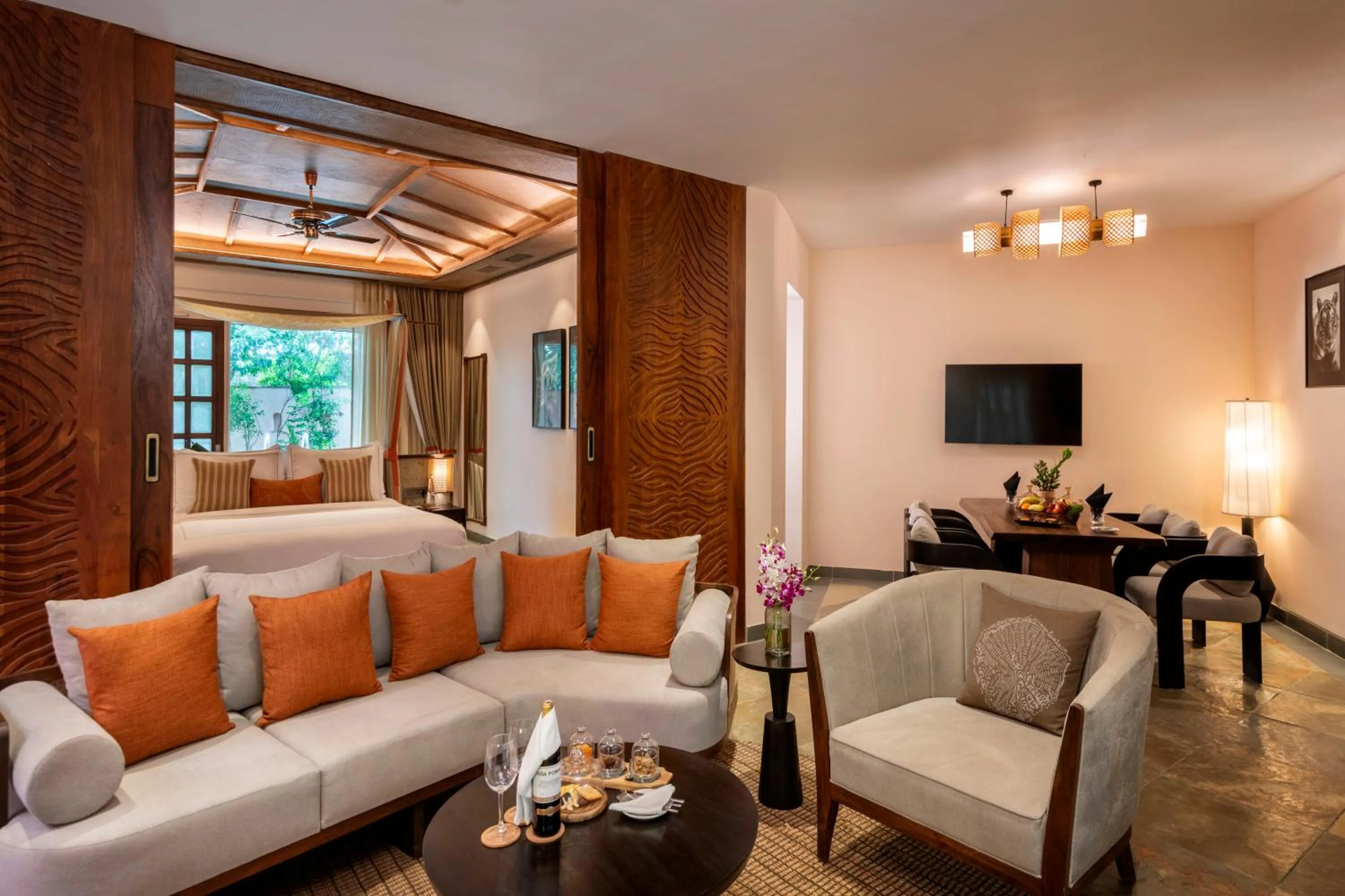 Living room in Taj Sawai,Ranthambore