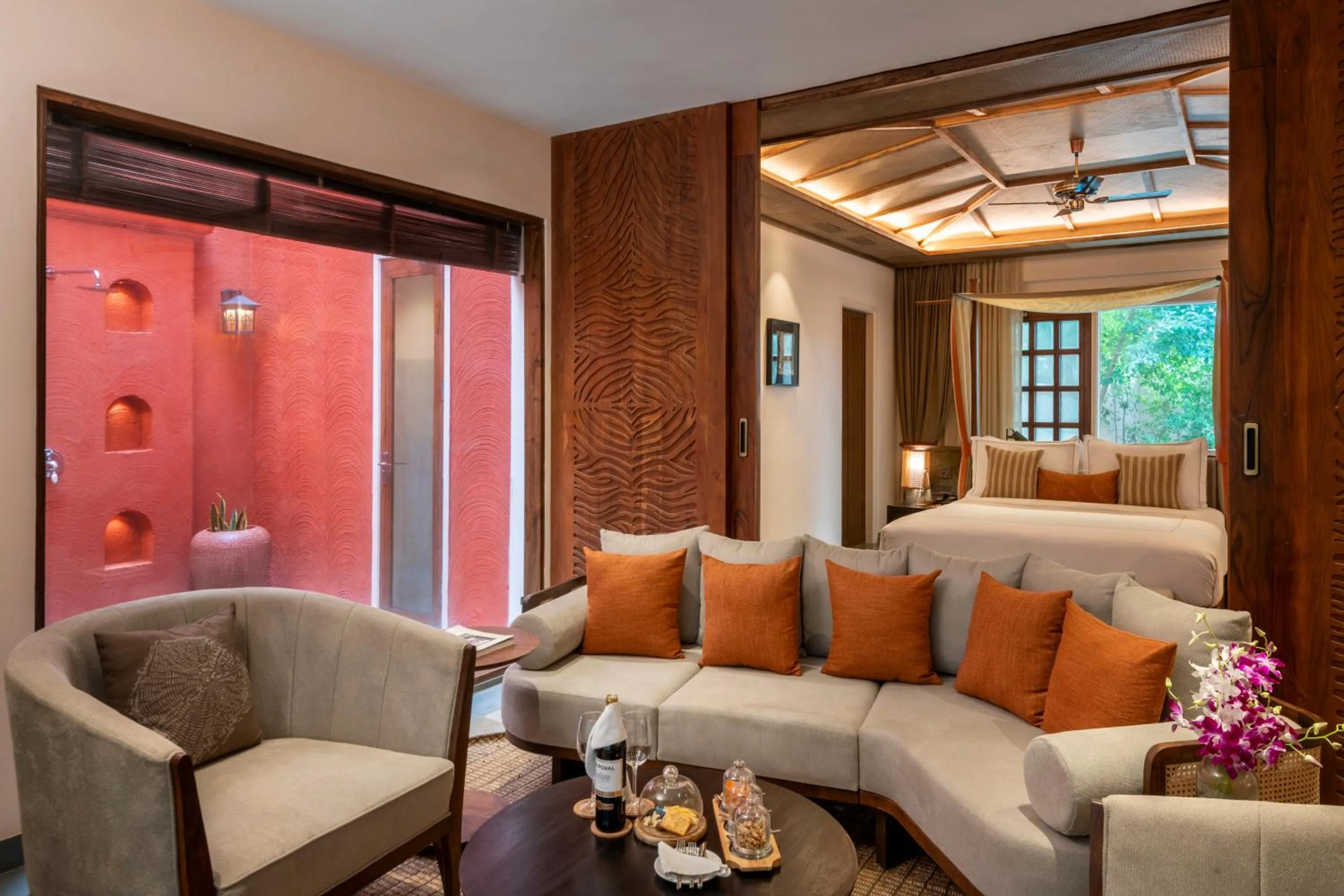 Living room in Taj Sawai,Ranthambore