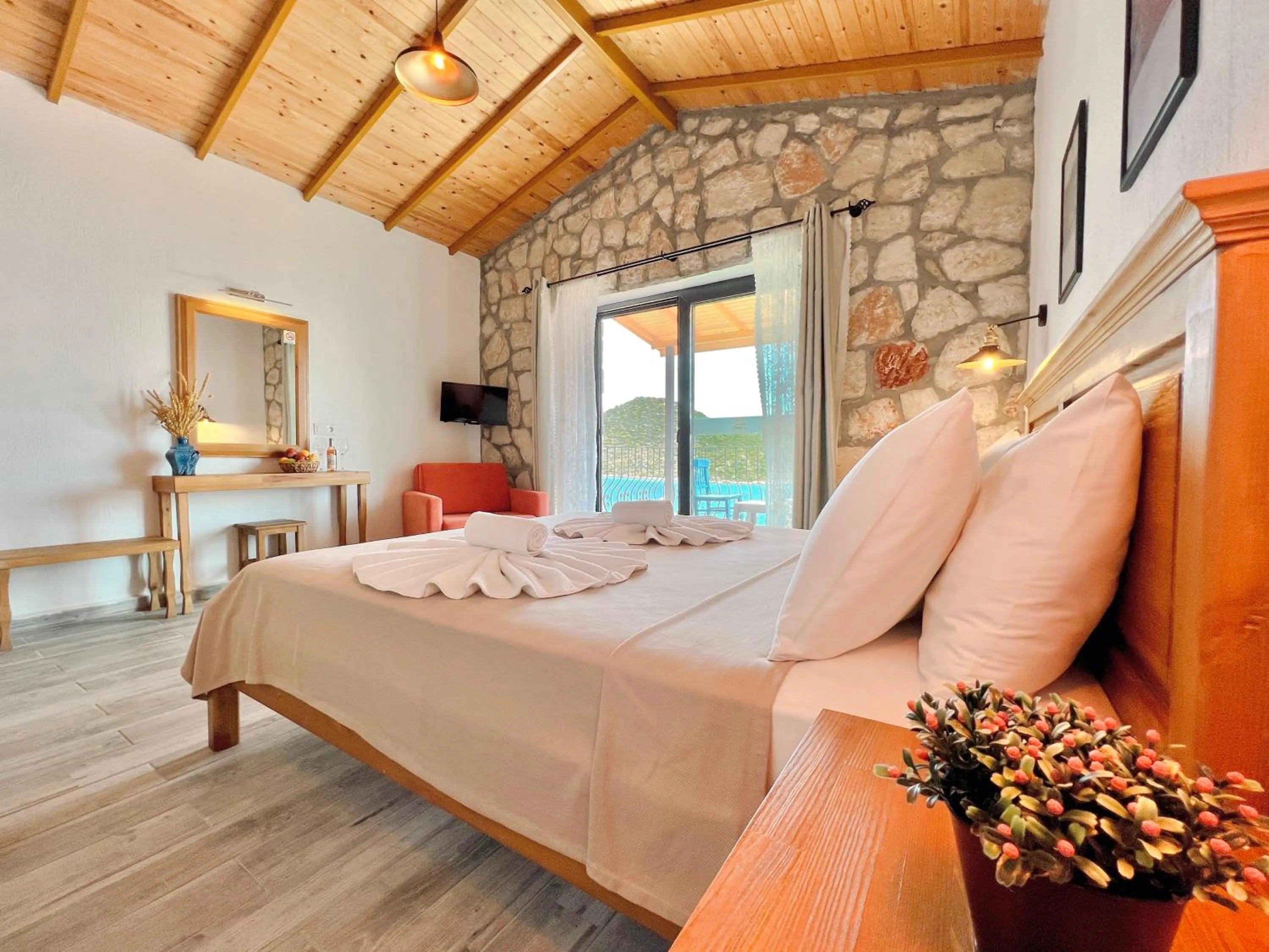 Bed in Kaş Köy Hotel