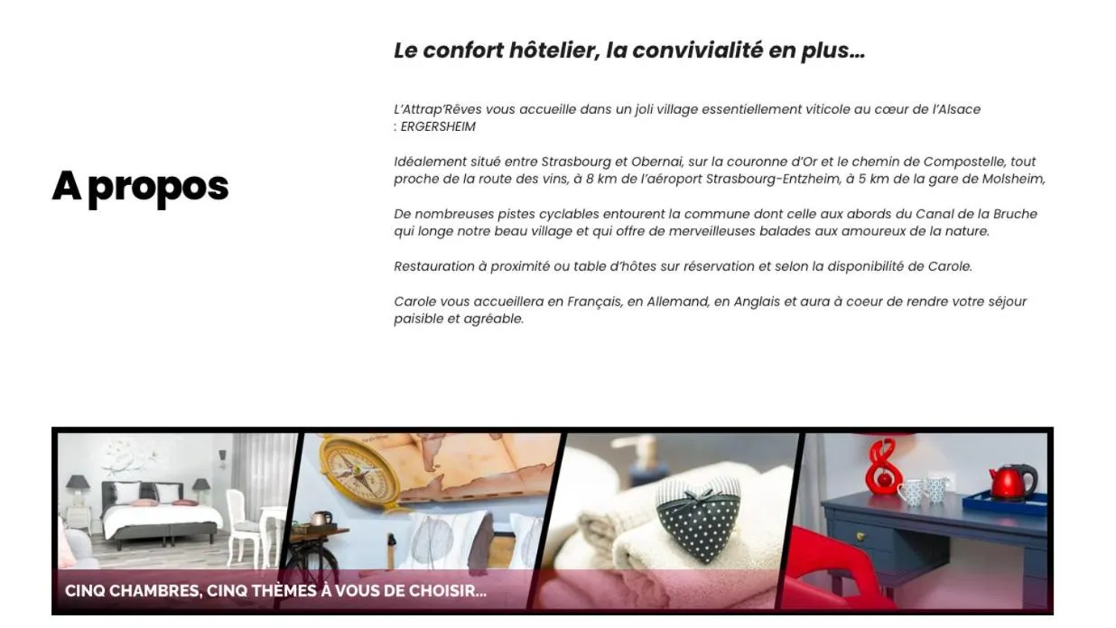 Text overlay in L'Attrap'Rêves : Le confort Hôtelier, la convivialité en plus